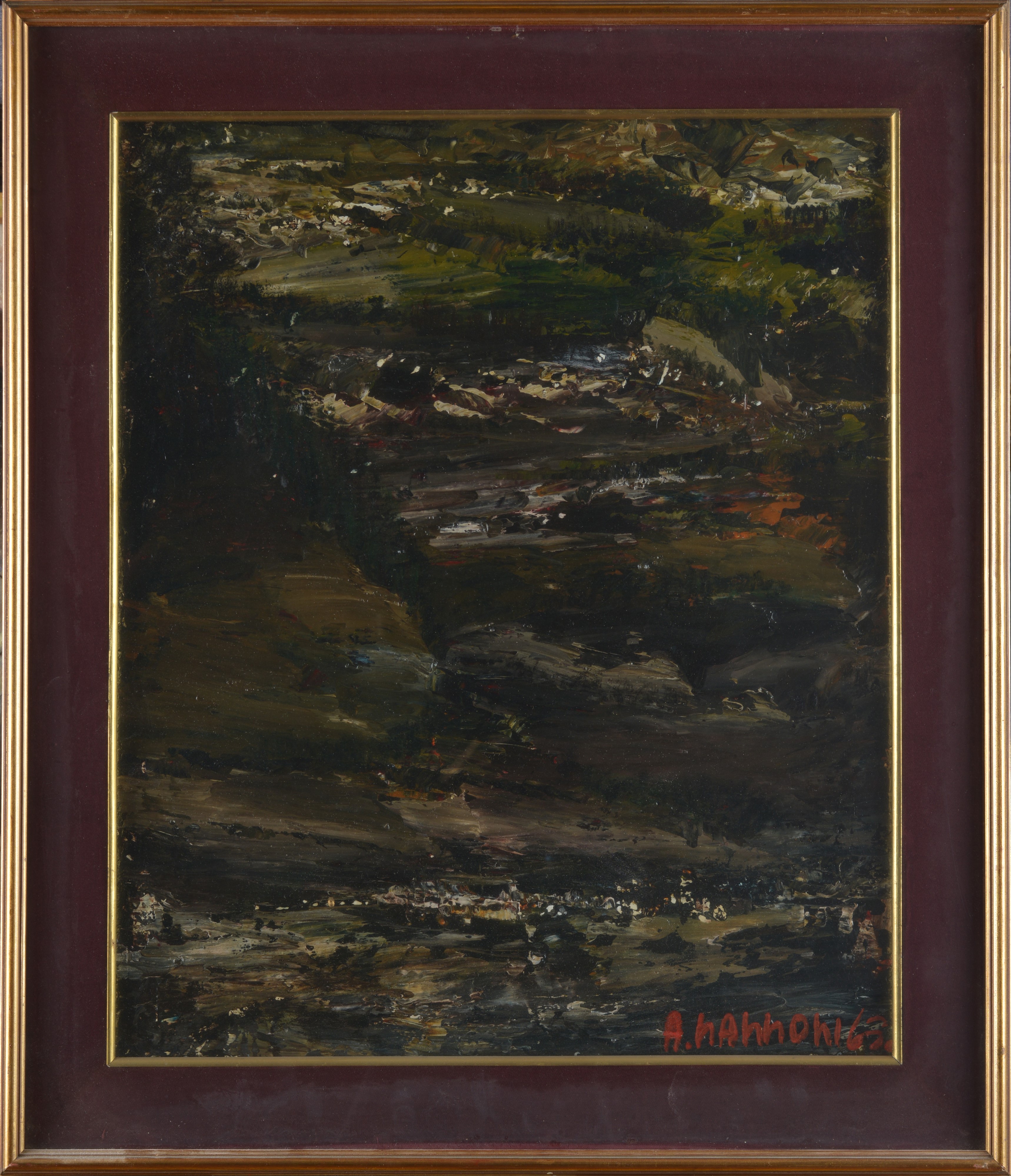 Alfredo Nannoni - Nave in porto, olio su tela