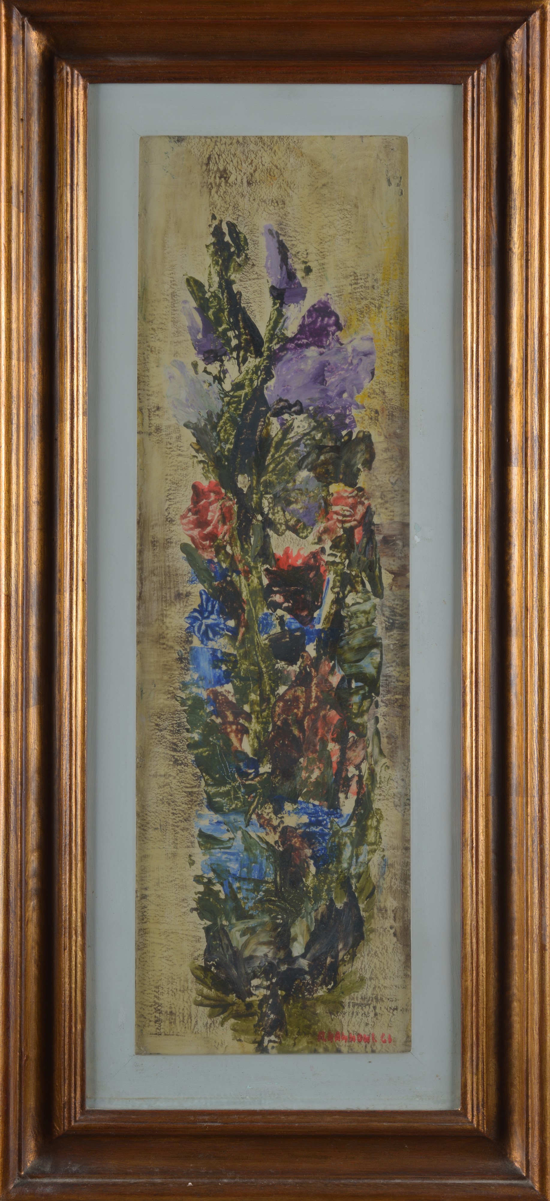 Alfredo Nannoni - Fiori, olio su tela, 1961