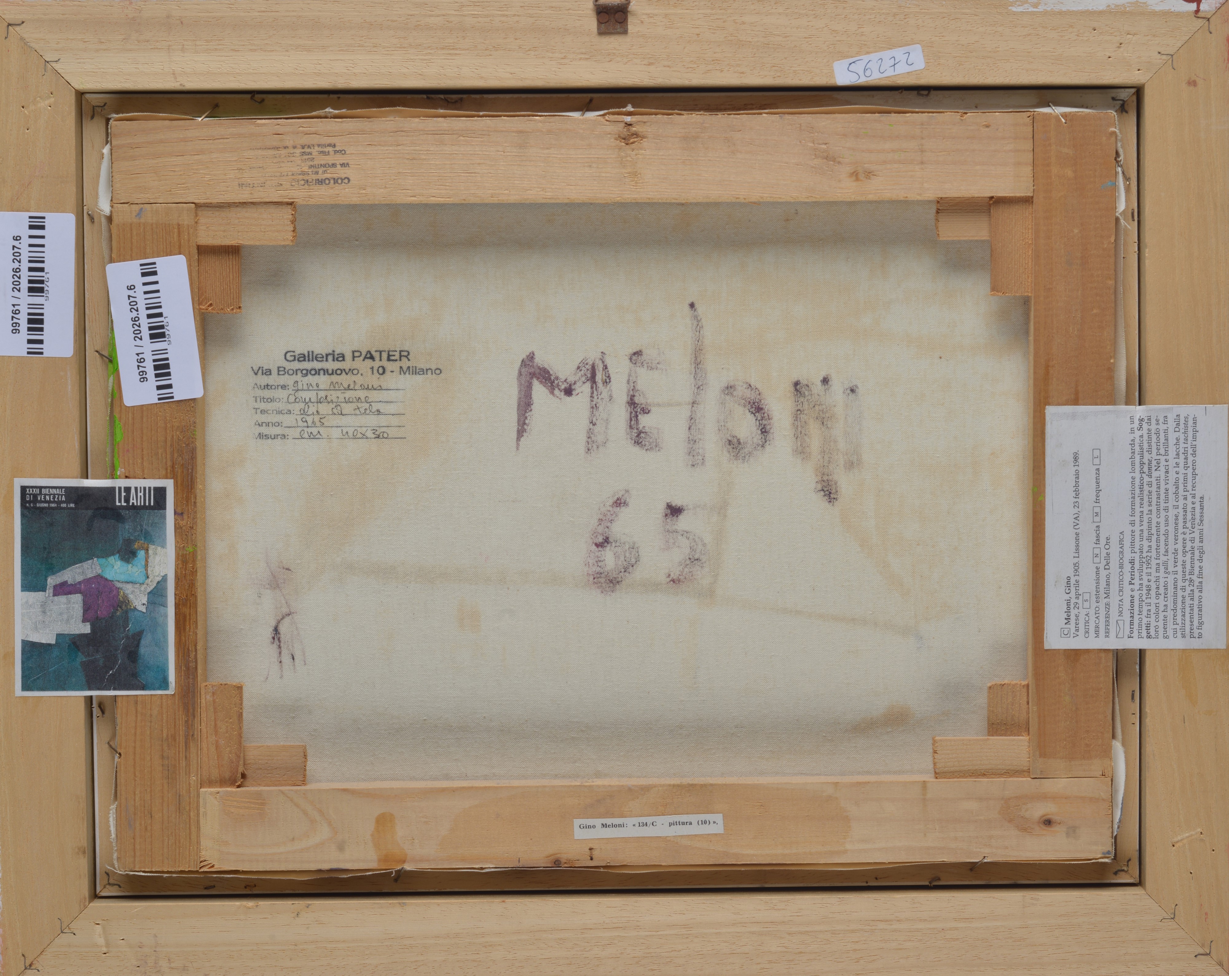 Gino Meloni - Composizione, olio su tela