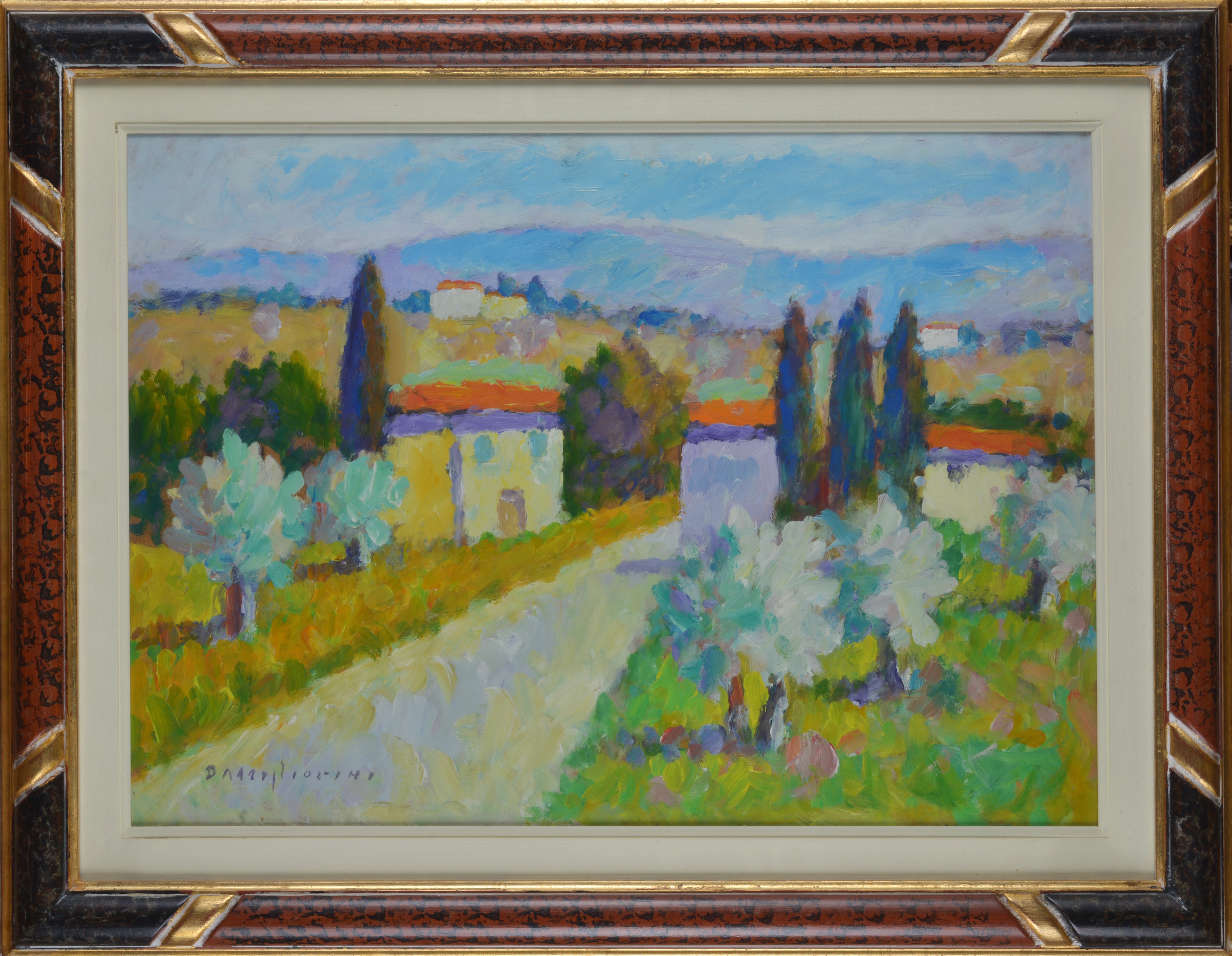 Dino Migliorini - Paesaggio - olio su faesite