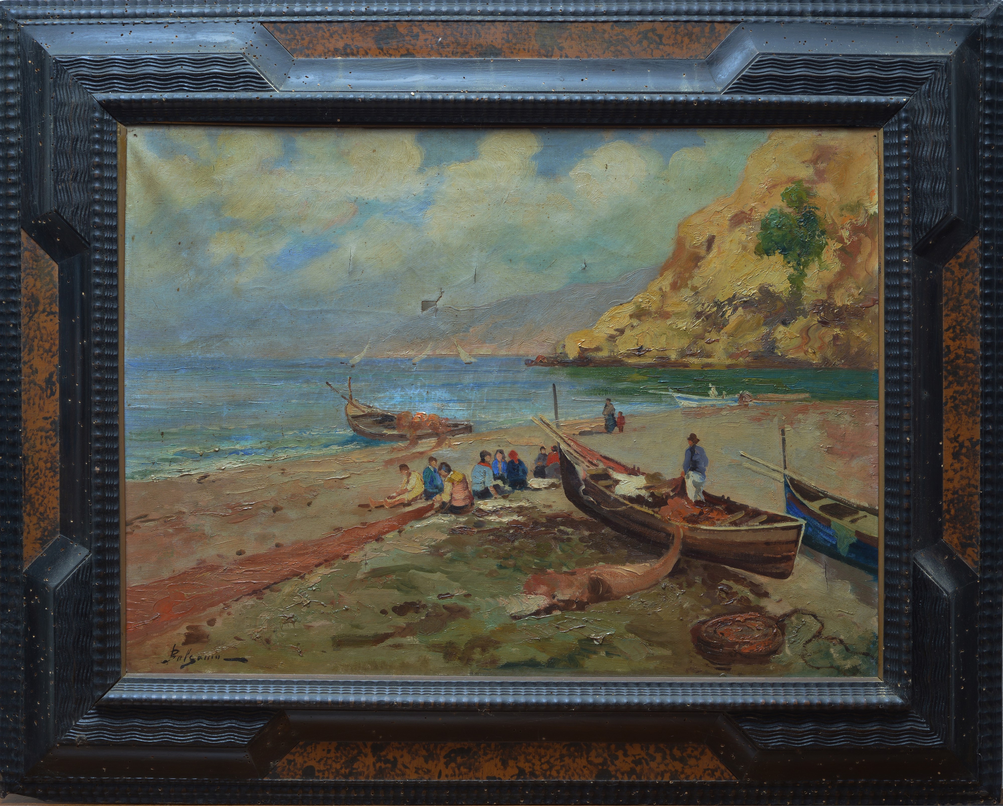 Pescatori sulla spiaggia