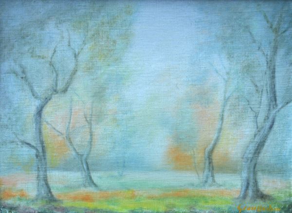 Silvio Giambastiani - Paesaggio con olivi