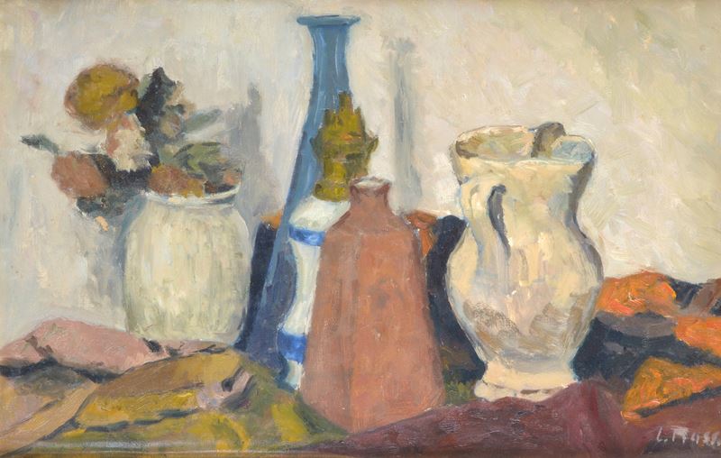 Natura morta con bottiglie