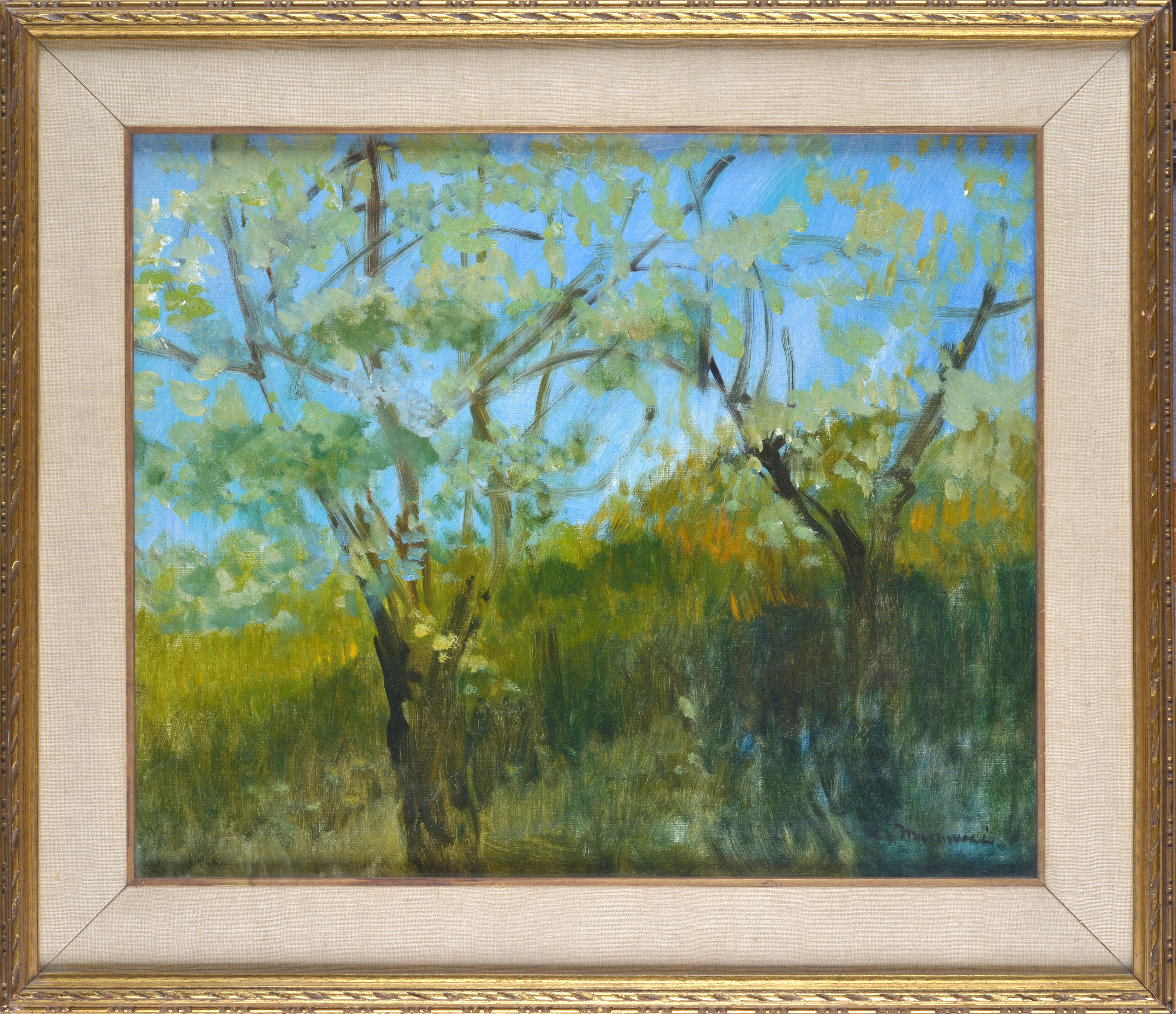 Cipriano Mannucci - Accenno di primavera, olio su tela