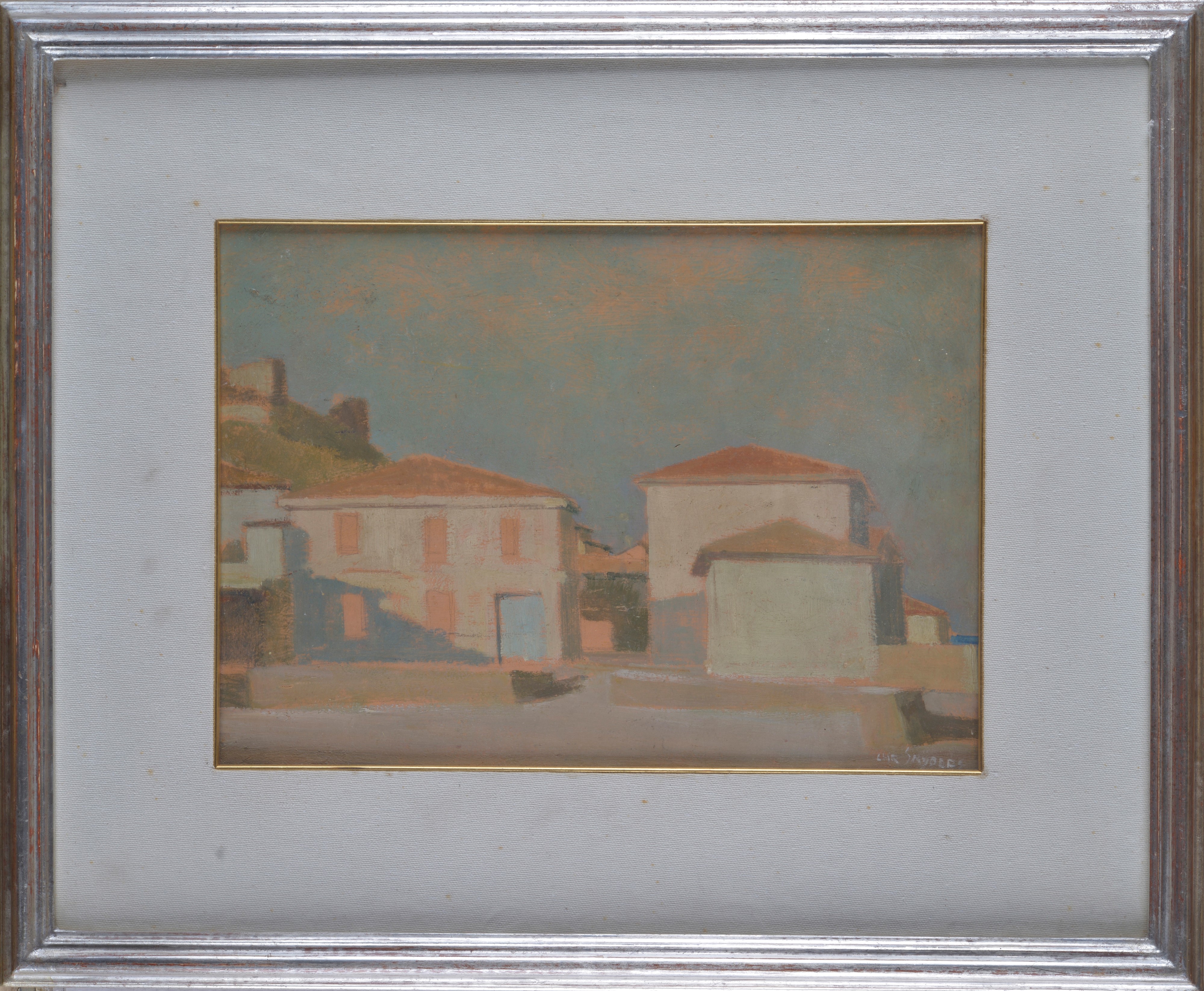 Christiaan Snijders - Paesaggio con case, olio su compensato