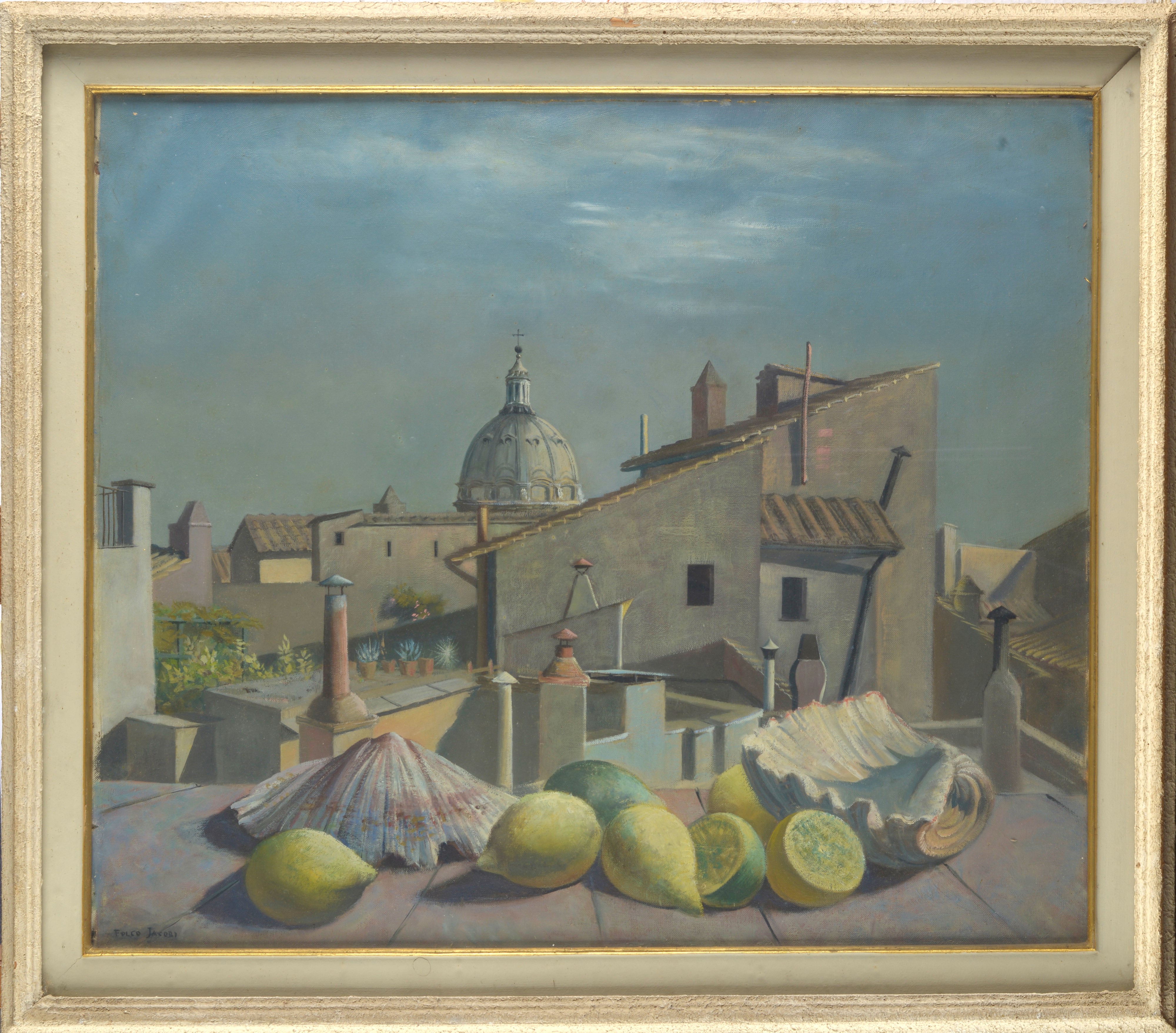 Natura morta con S. Pietro sullo sfondo