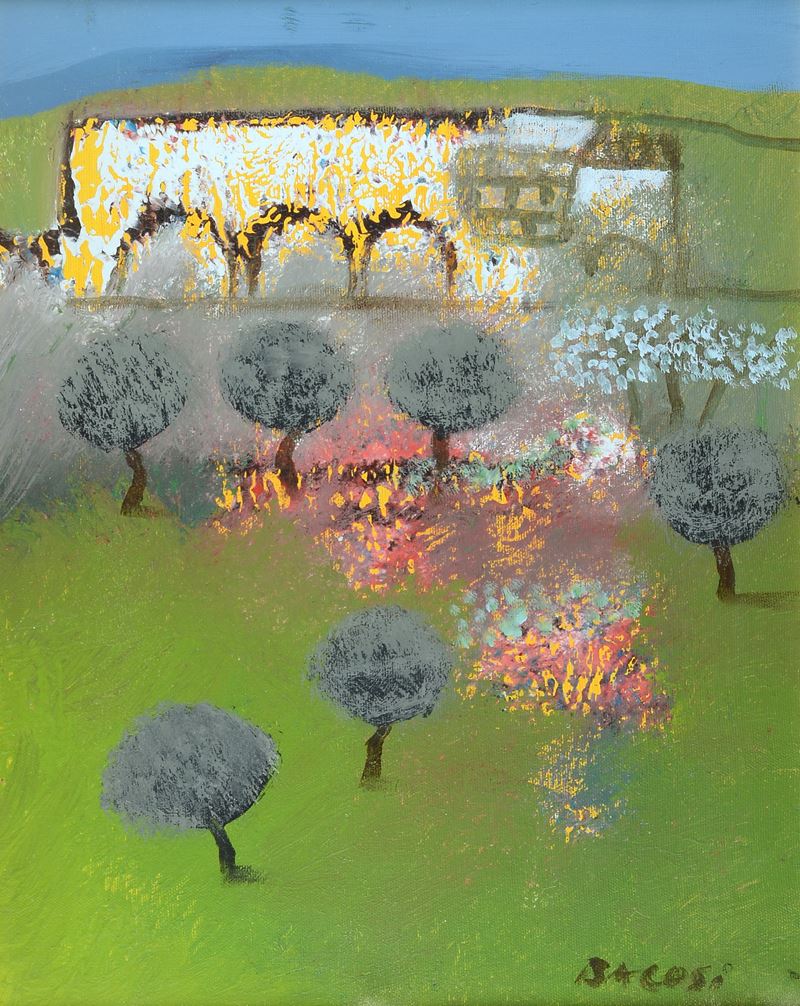 Manlio Bacosi - Paesaggio, olio su tela