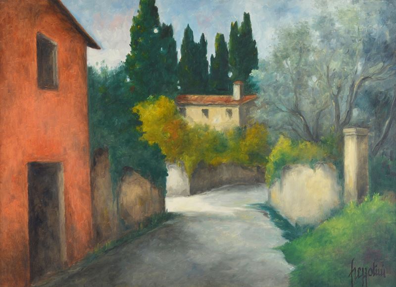 Strada con case