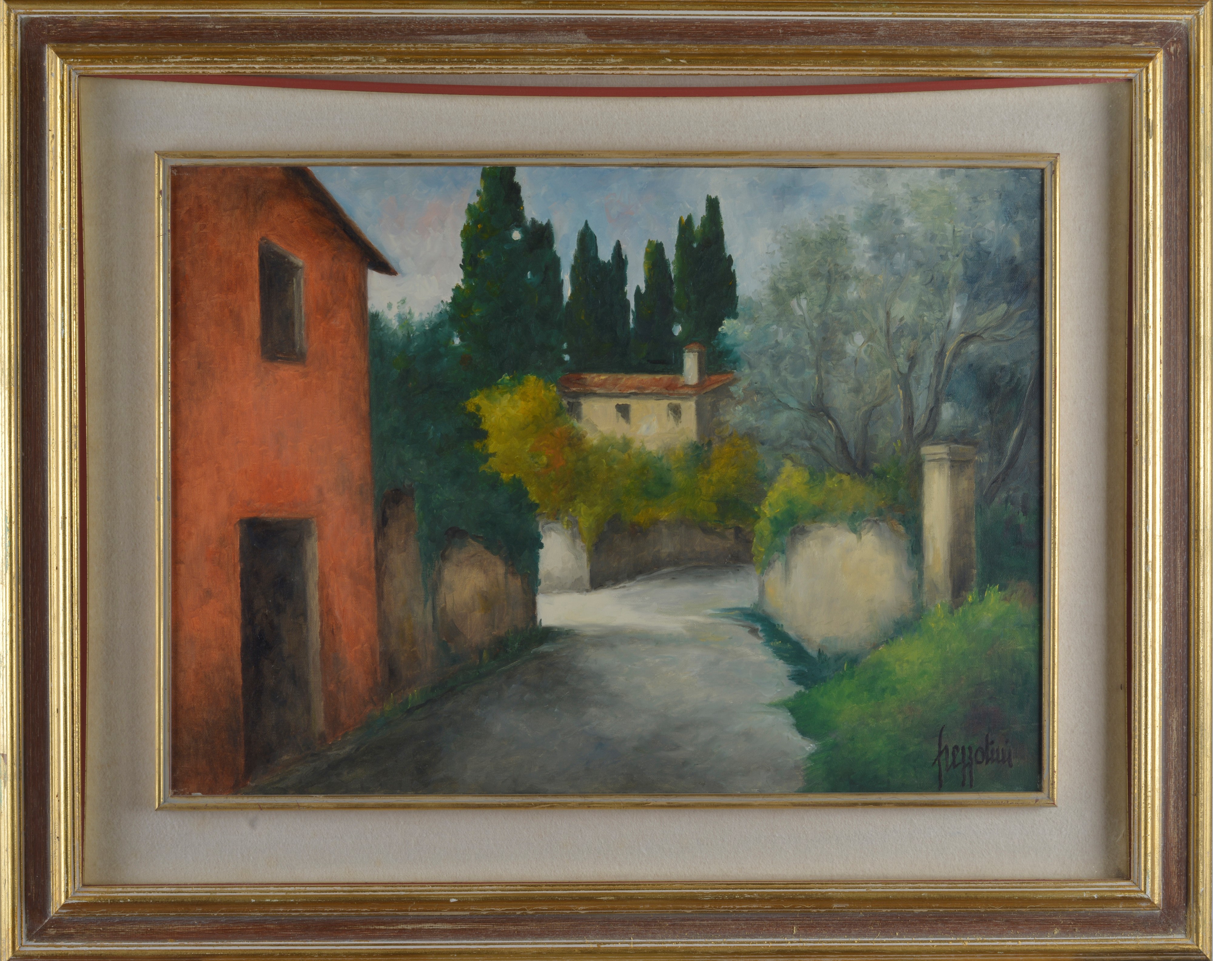 Strada con case