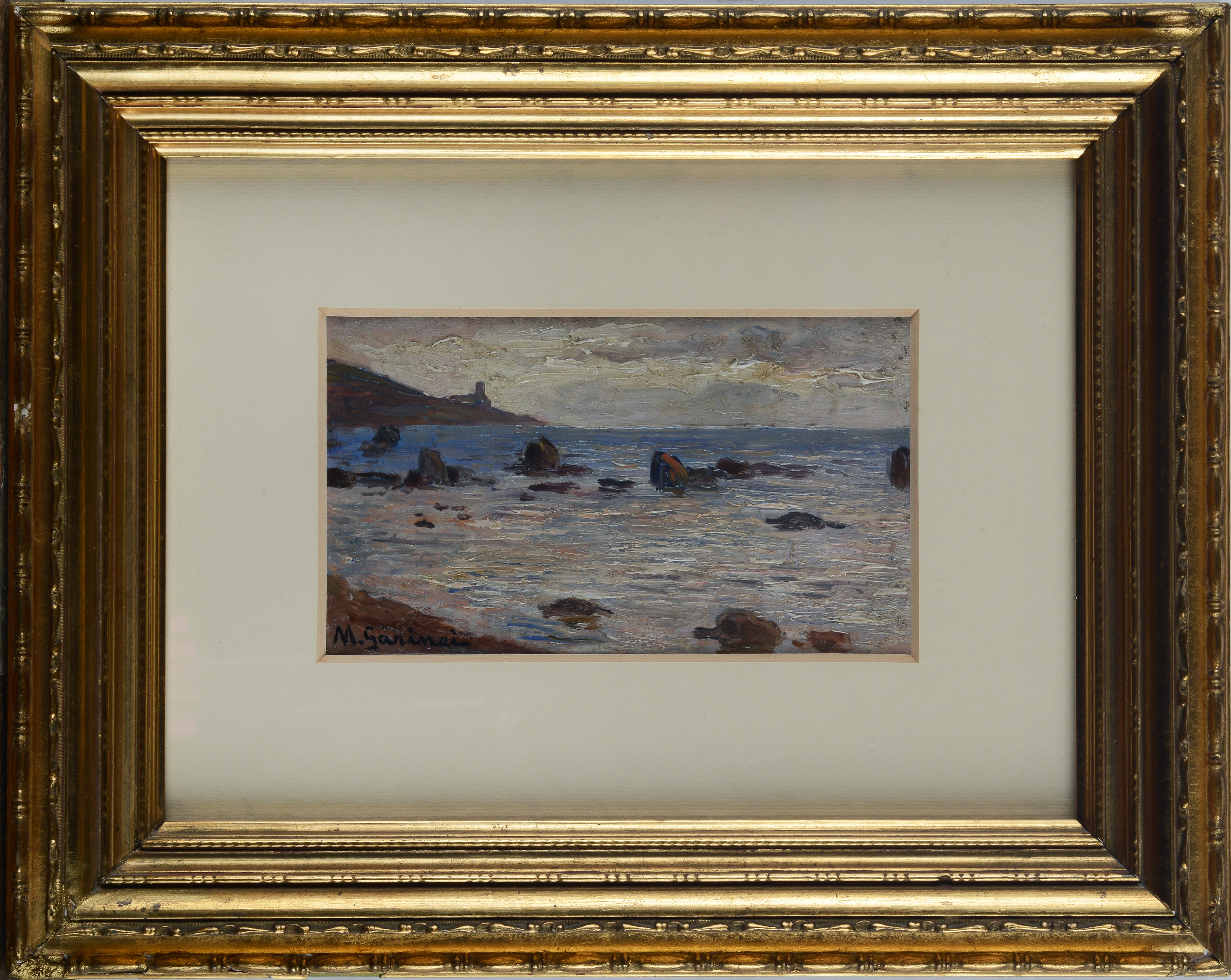 Michele Garinei - Marina, olio su tavoletta