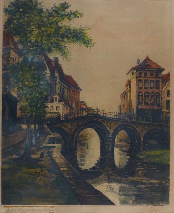 Anonimo, XIX sec. - Pont Gotique sur la Dyle