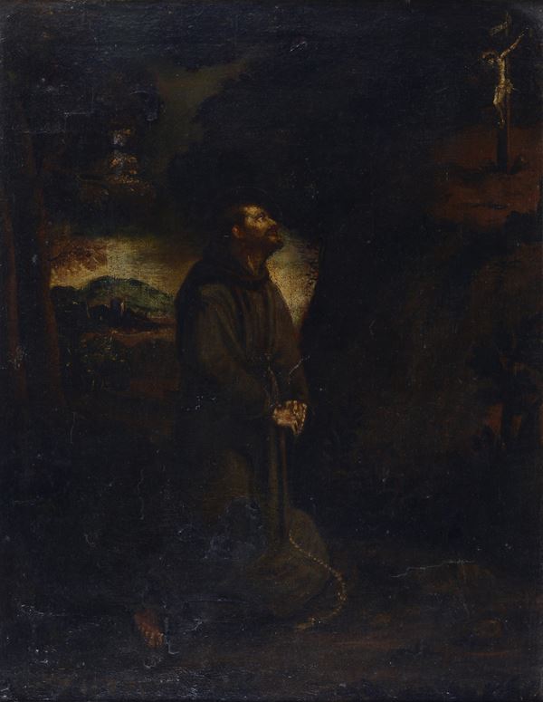 Scuola Lombarda, XVII sec. - San Francesco in preghiera