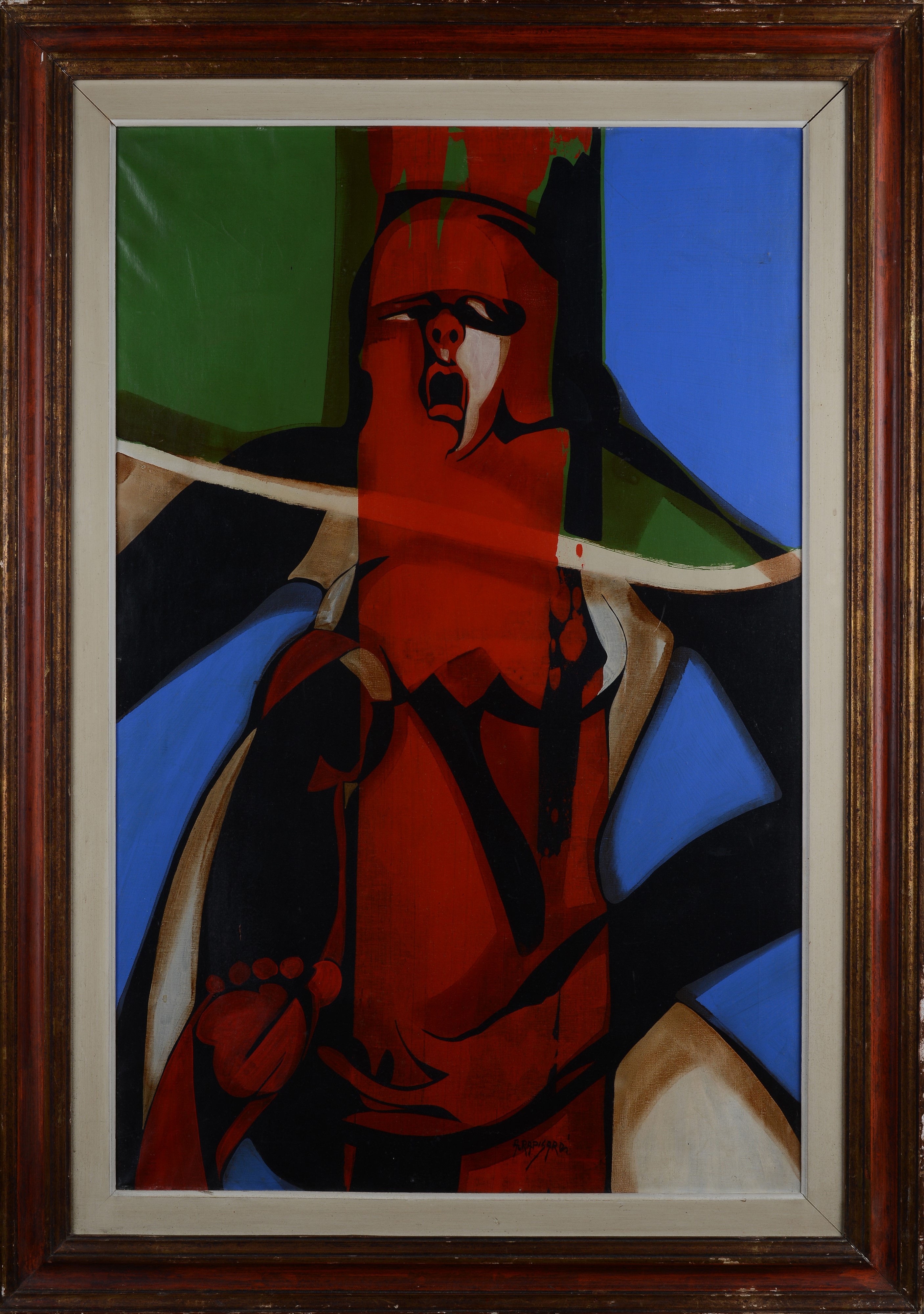 Alfio Rapisardi - Cavaliere rosso, olio su tela (1970)