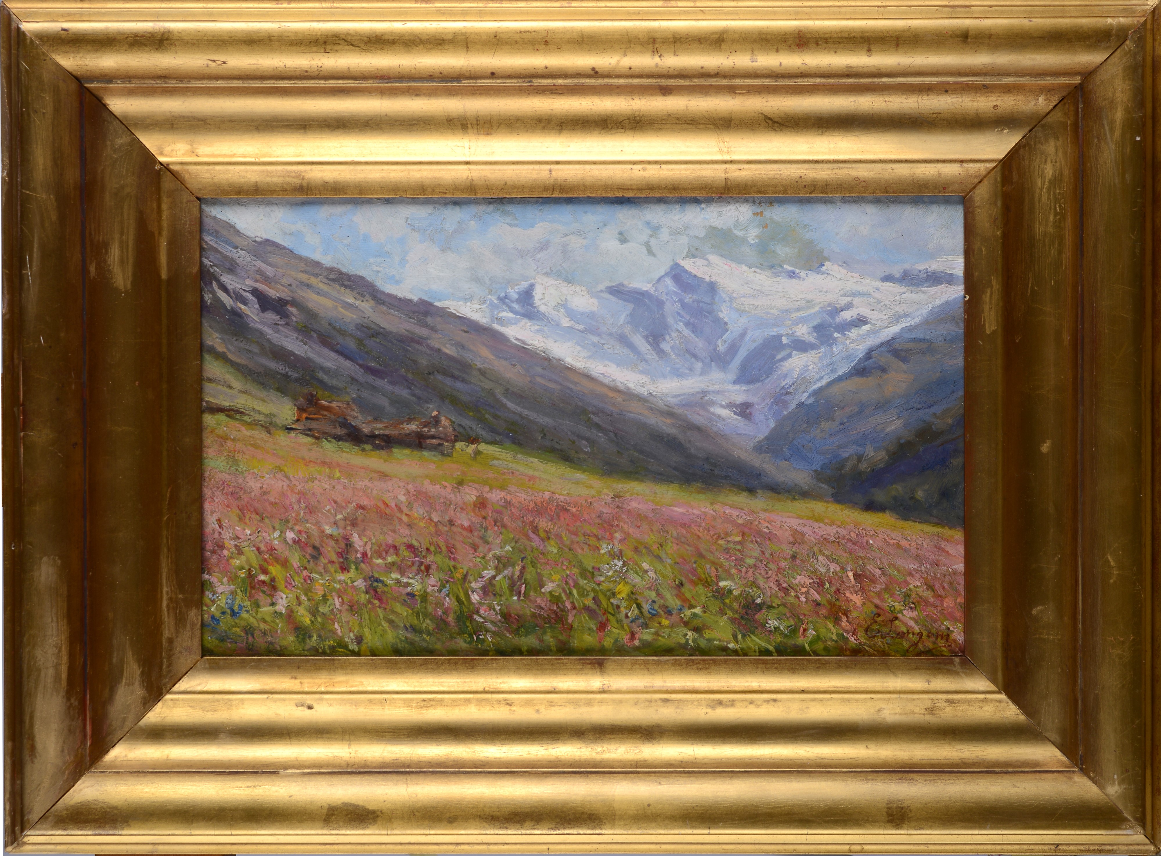 Emilio Longoni - Paesaggio, olio su tavola (1915)