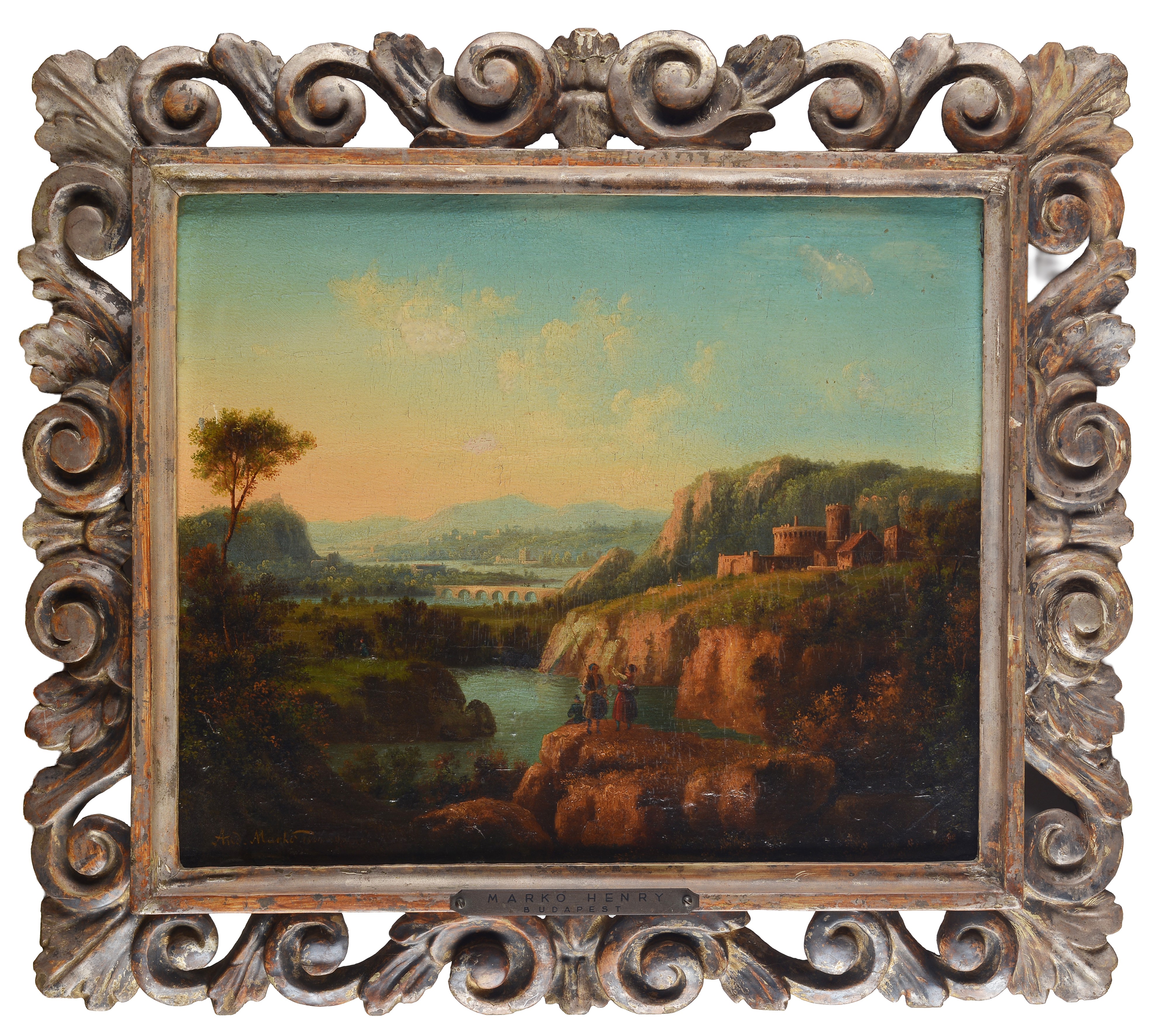 Andreas Markò - Paesaggio romano, olio su tavola (1884)