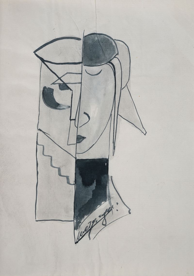 Attr. a Jean Metzinger - Senza titolo (inchiostro su carta)