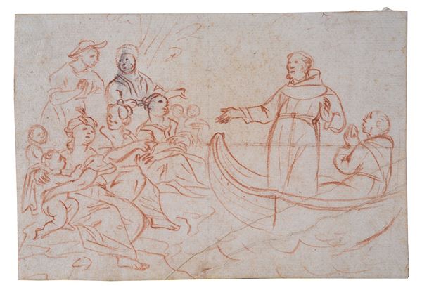 Scuola Napoletana, XVII-XVIII sec. - La predica di San Francesco dalla barca