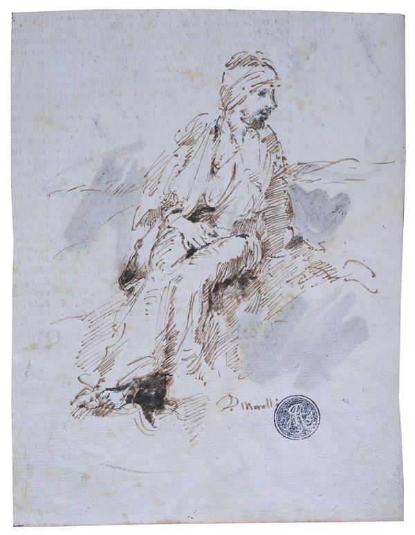 Attr. a Domenico Morelli - Uomo vestito all'orientale