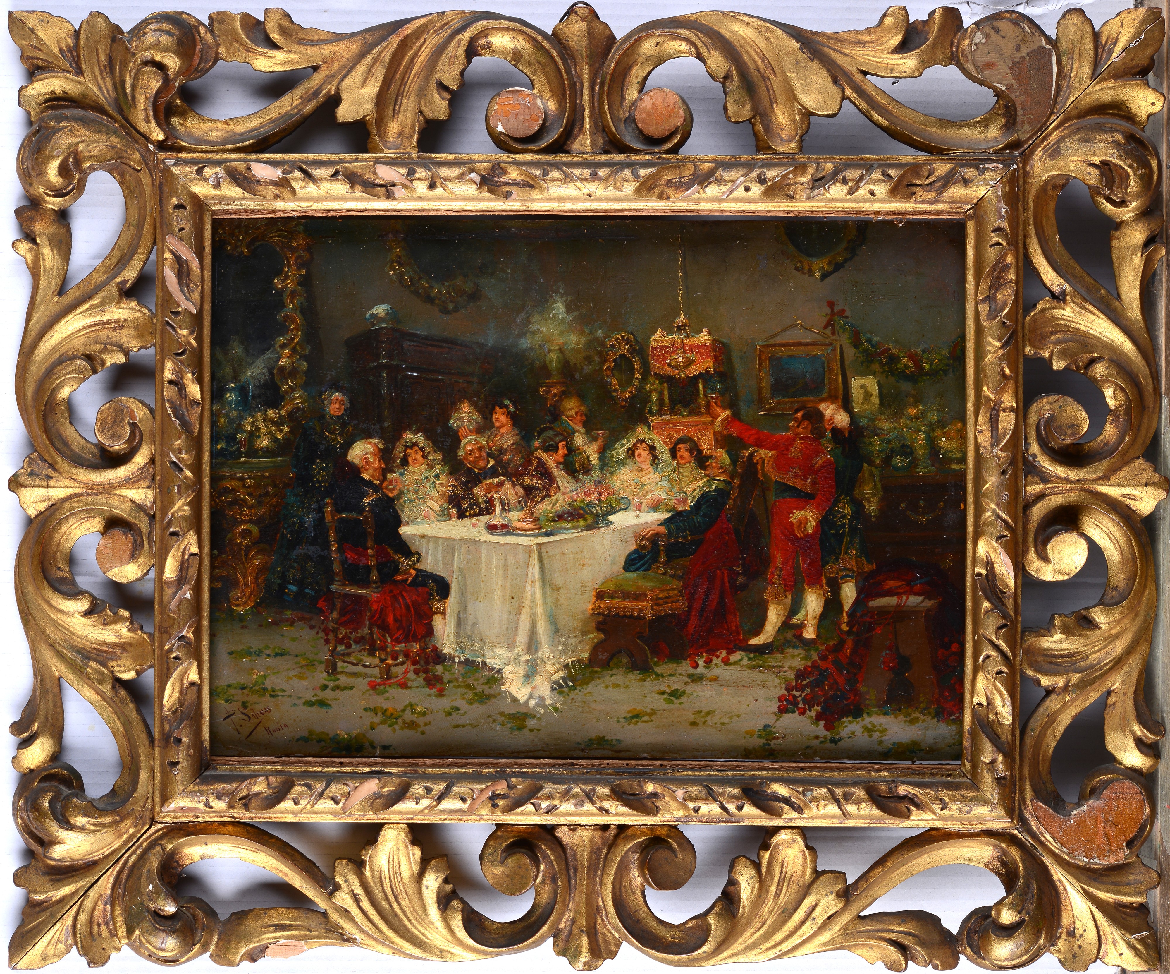 Juan Pablo Salinas Teruel - Banchetto nunziale in Catalogna, olio su tavola (1898)