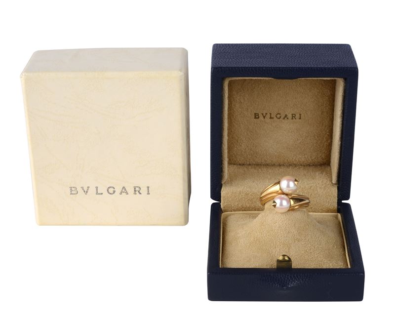 Anello vintage con perle Akoya