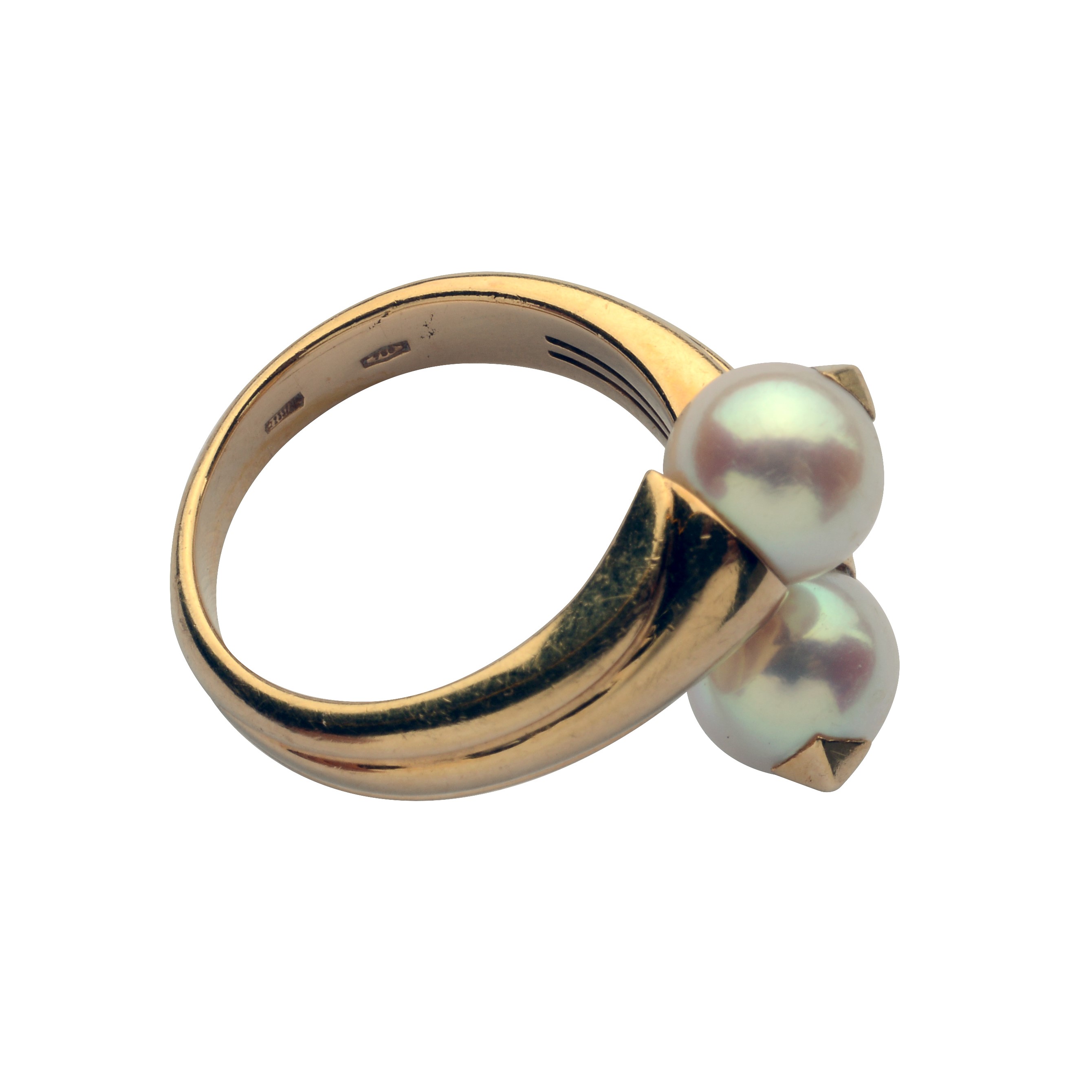 Anello vintage con perle Akoya