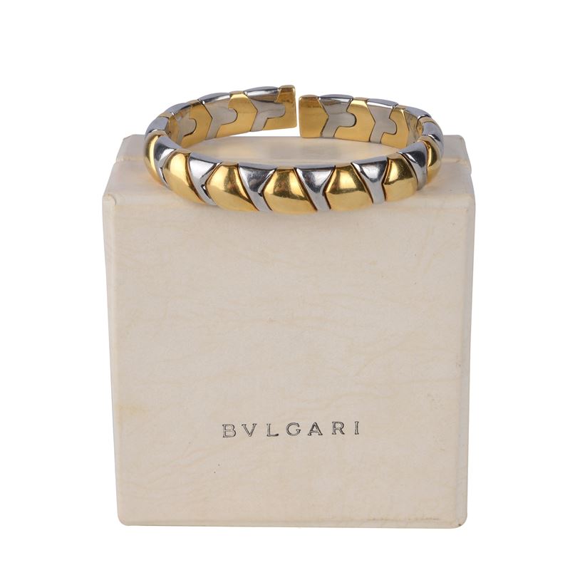 Bracciale semi rigido maglia modulare "chevron"