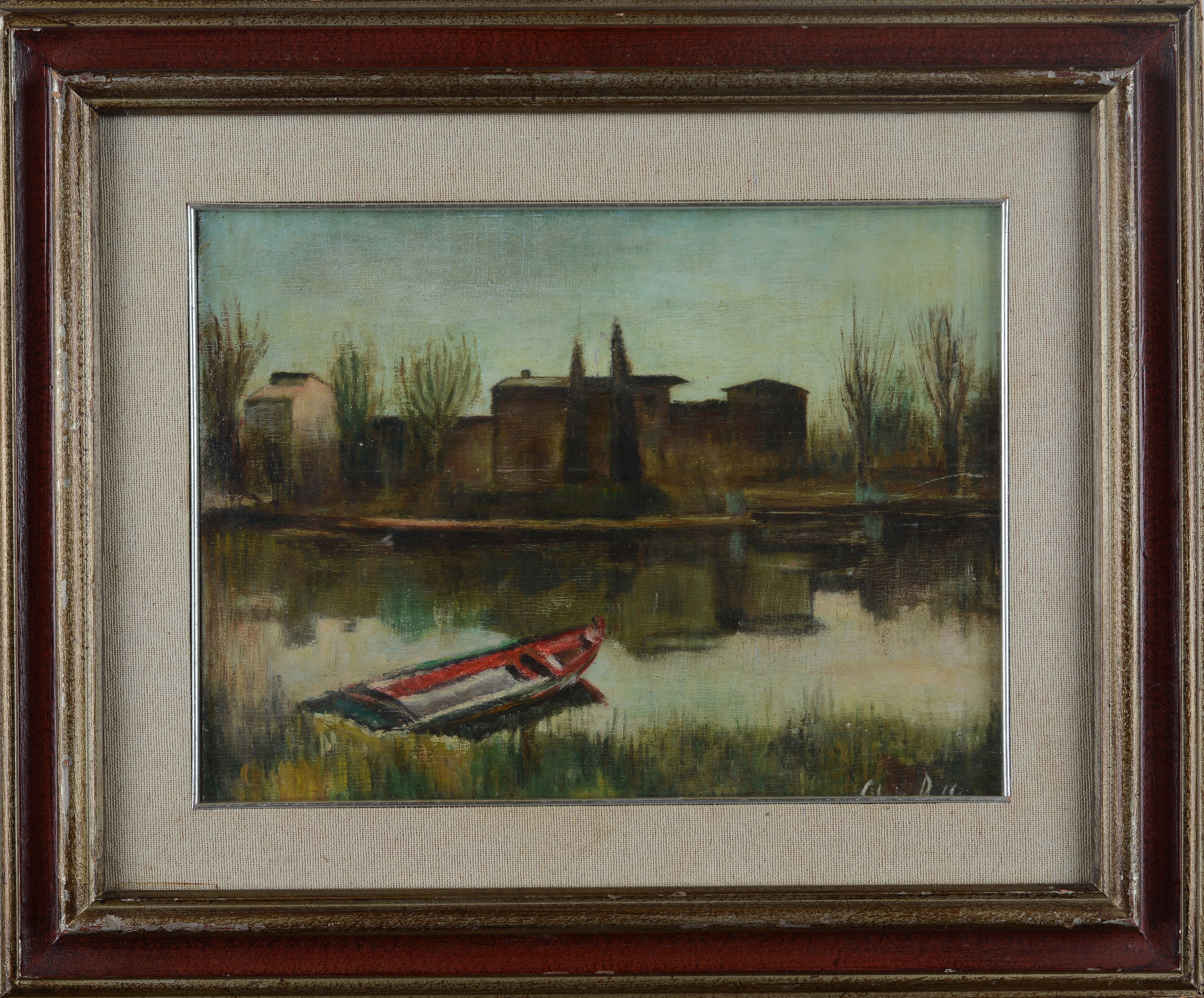 Paesaggio con fiume e barca