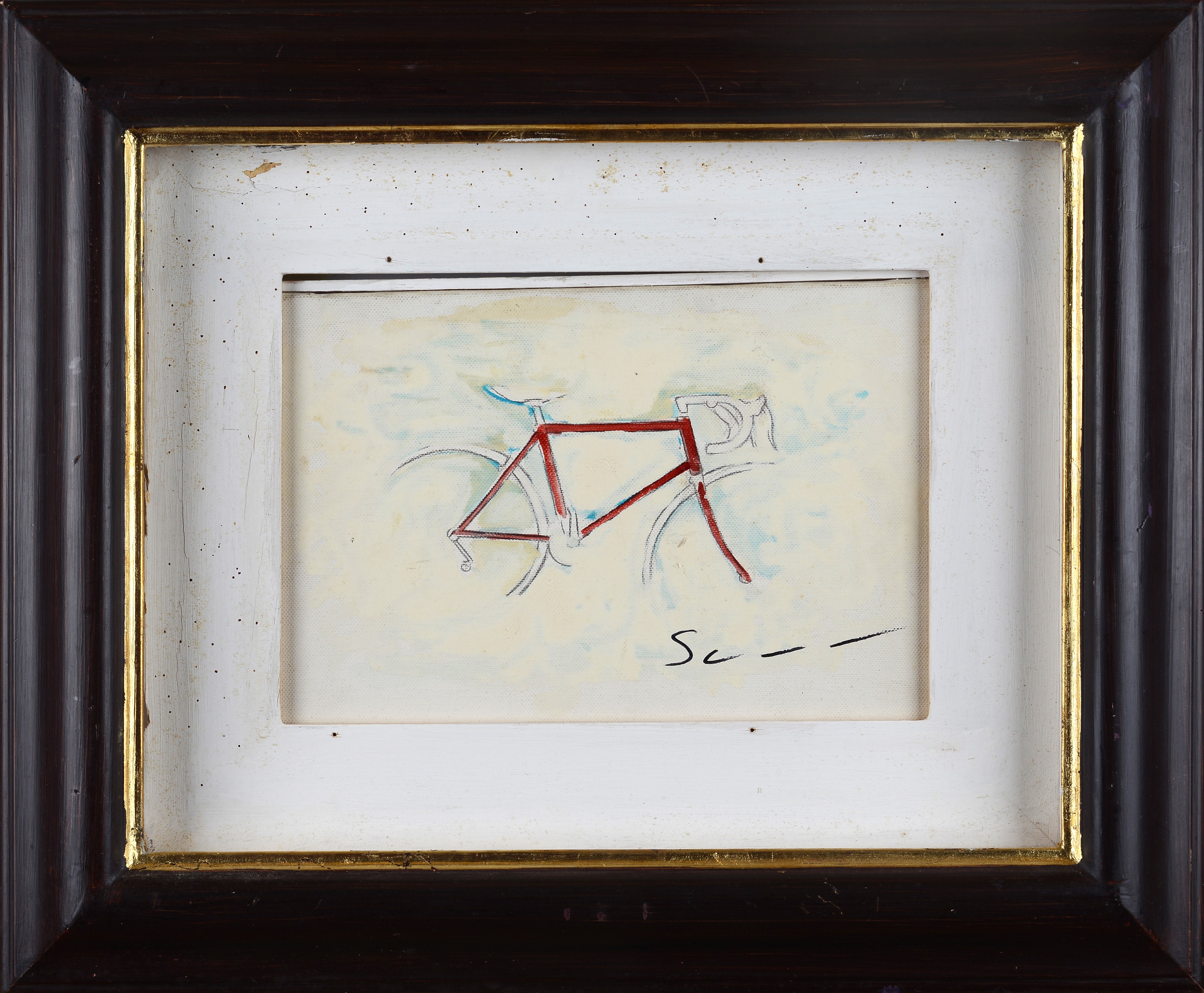 Mario Schifano - Bicicletta, olio su tela