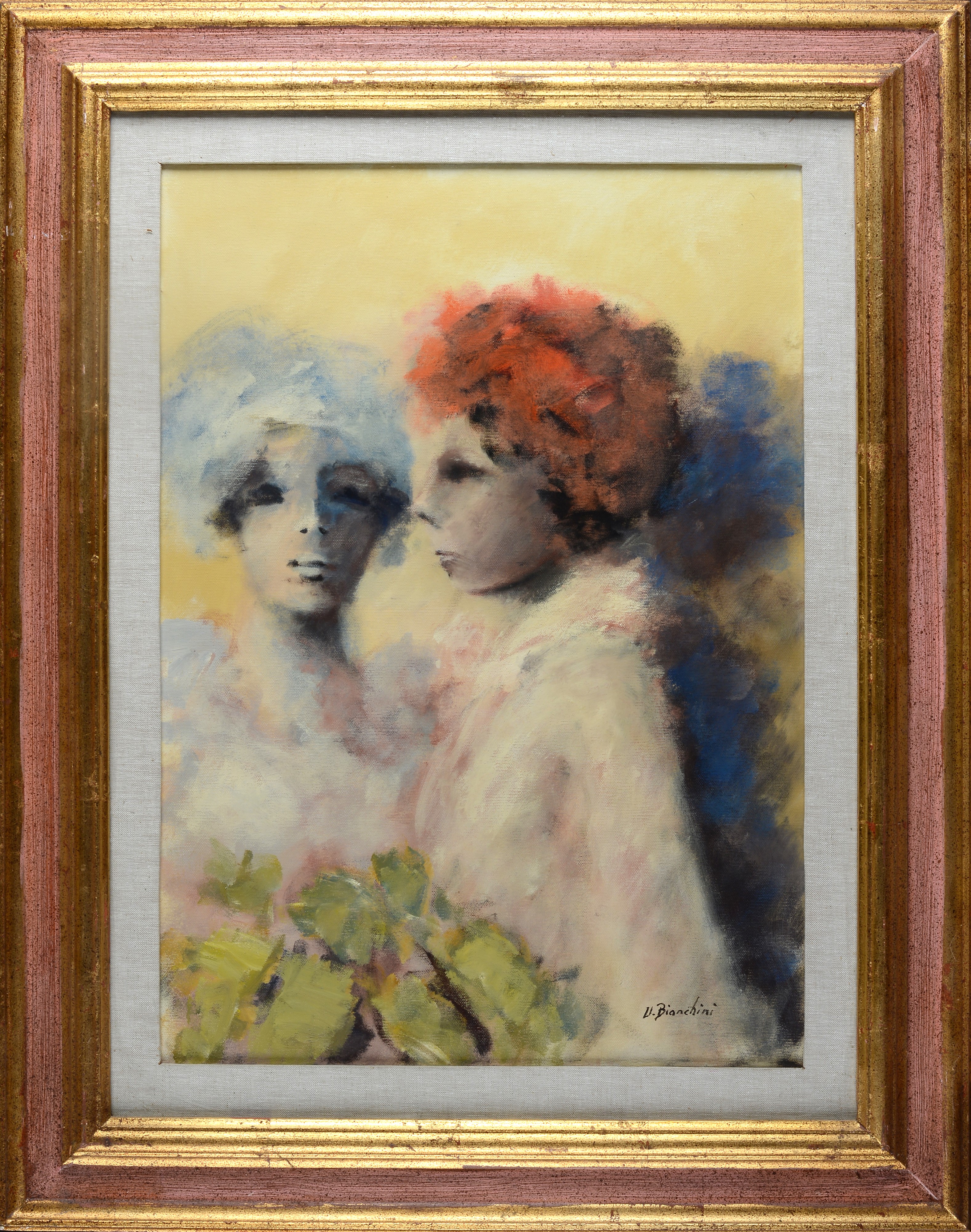 Umberto Bianchini - Figure, olio su tela