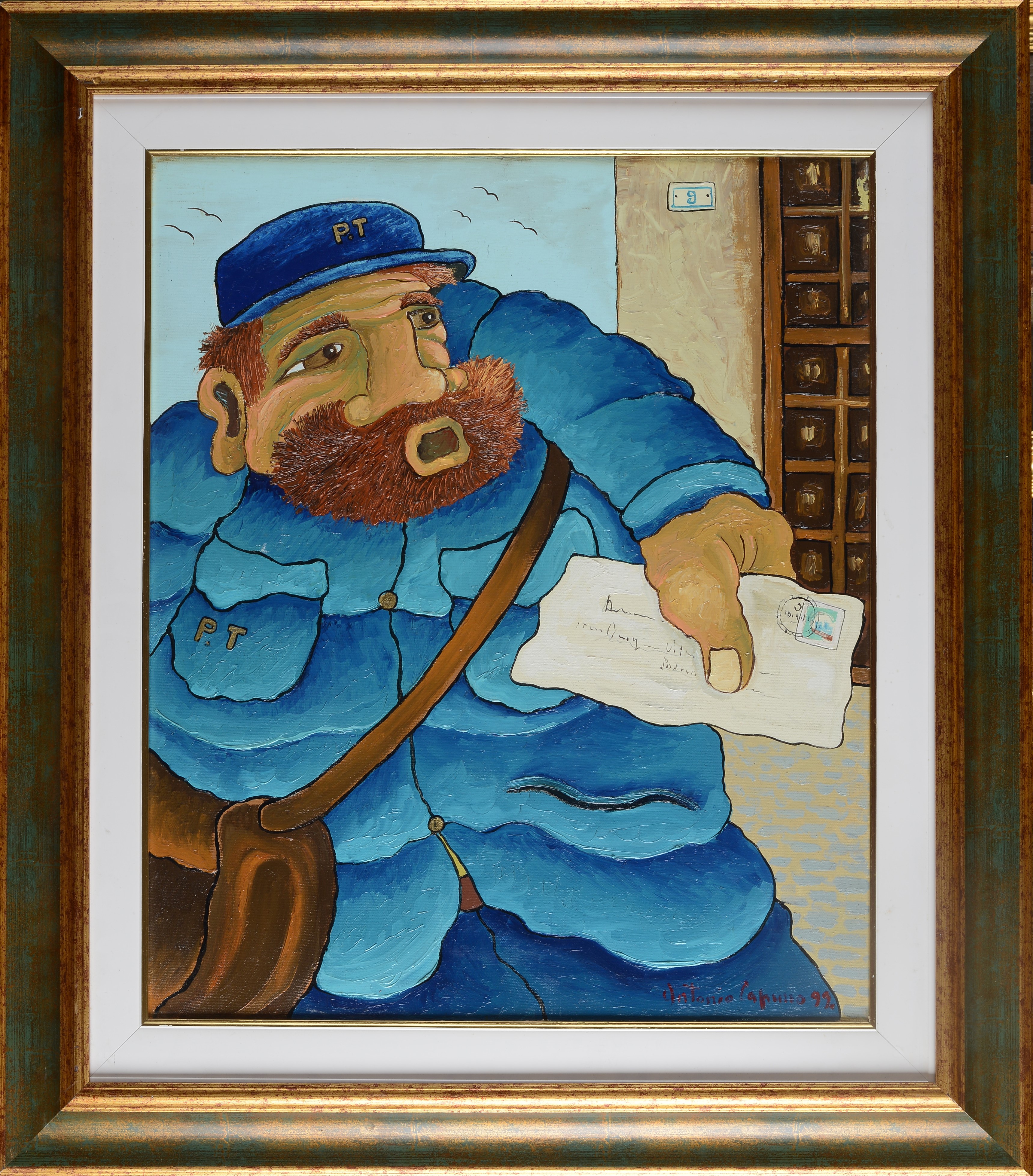 Antonio Capuzzo - Postino, olio su tela (1999)