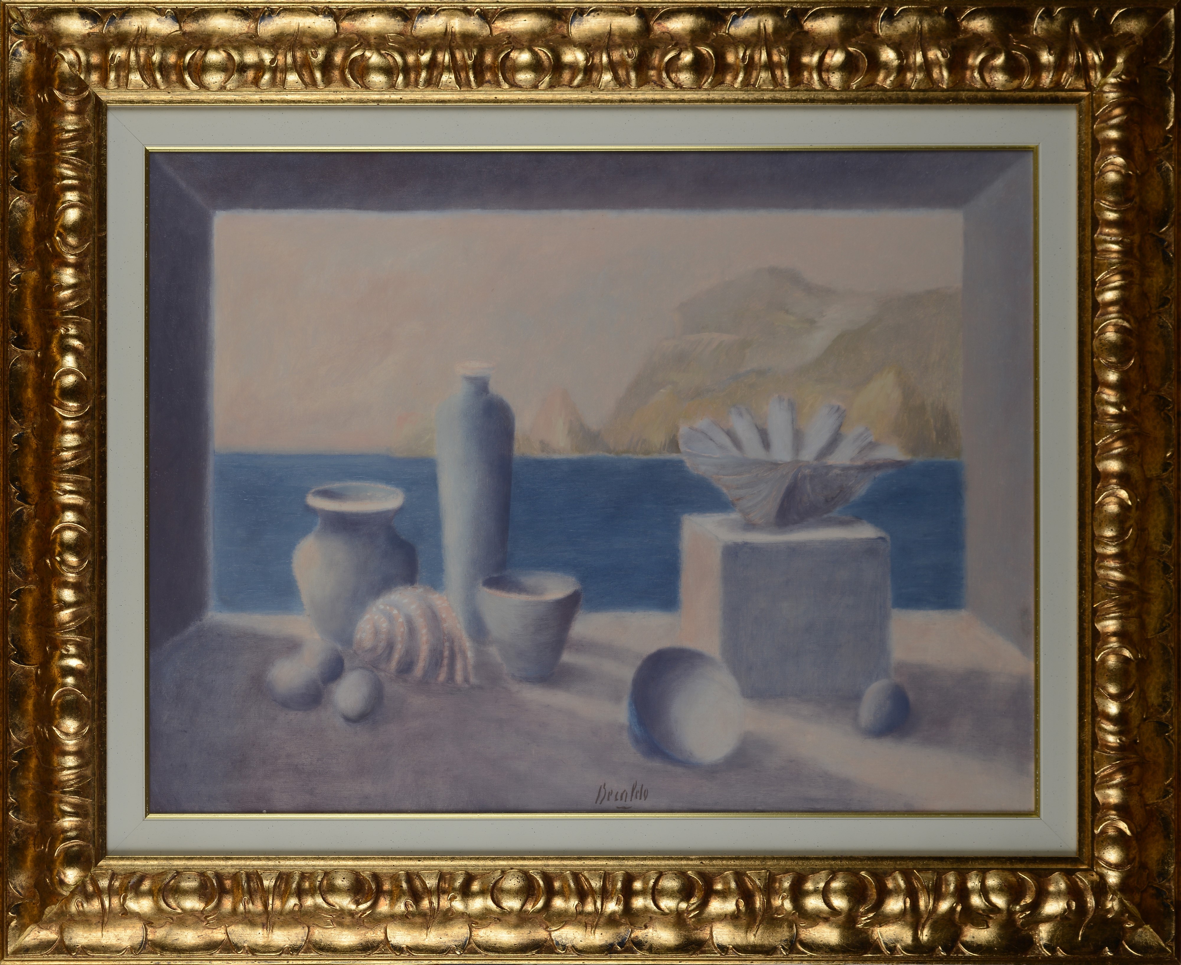 Franco Beraldo - Natura morta nel paesaggio, olio su tela