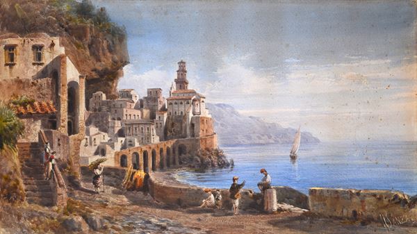 Giovanni Giordano Lanza - Veduta di Atrani