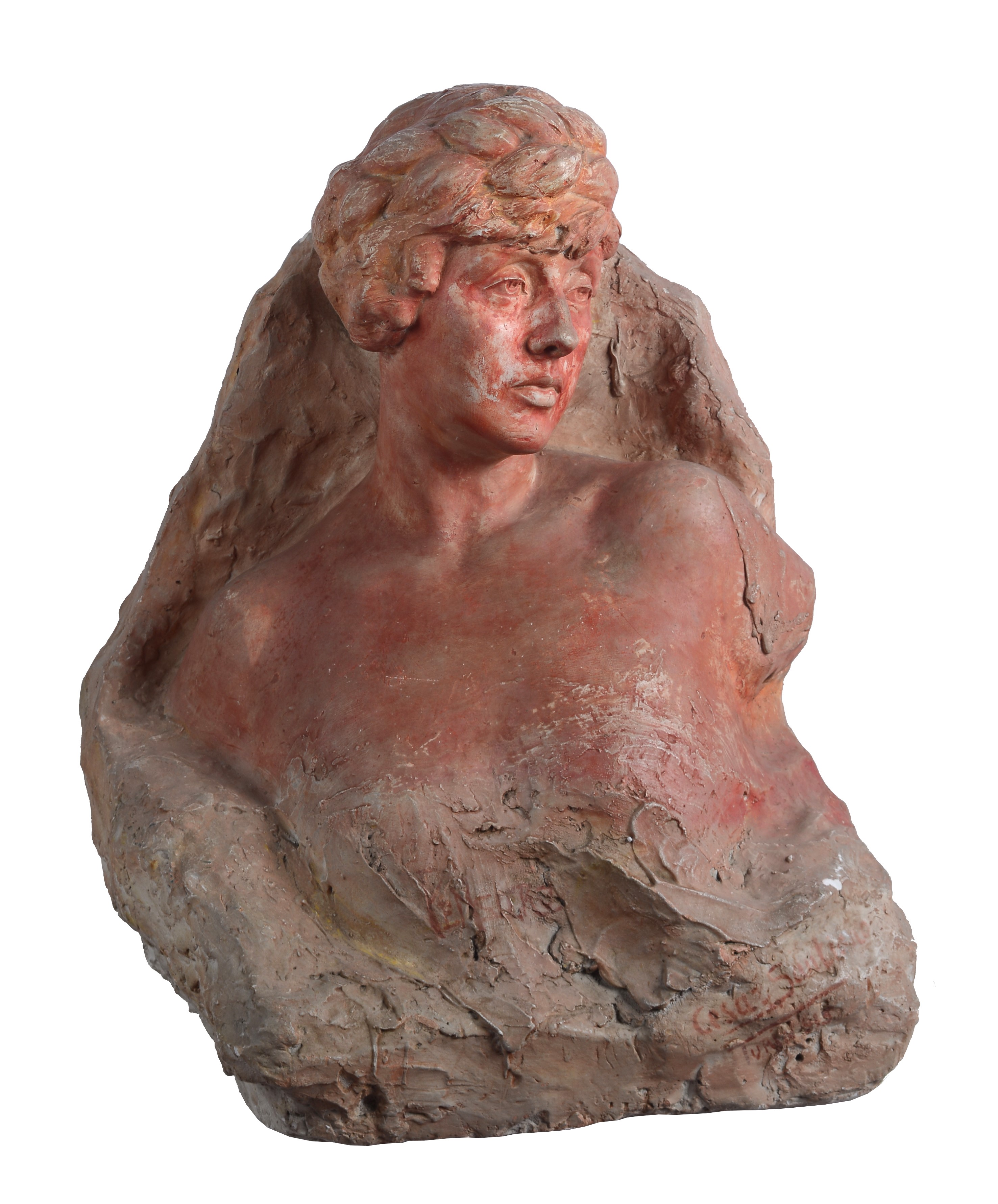 Santiano Casar - Figura in gesso dipinto (1915)