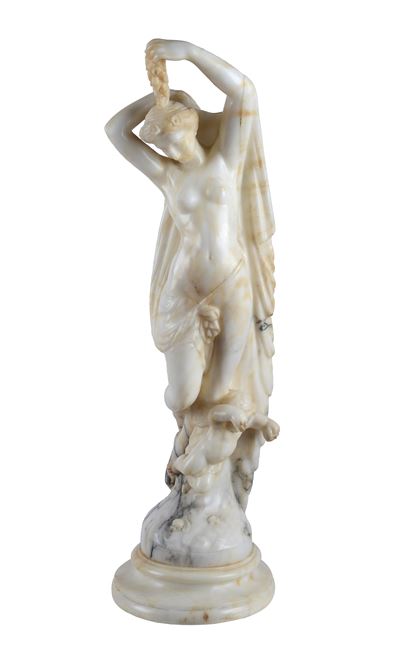 Anonimo, Venere e Cupido, scultura in alabastro
