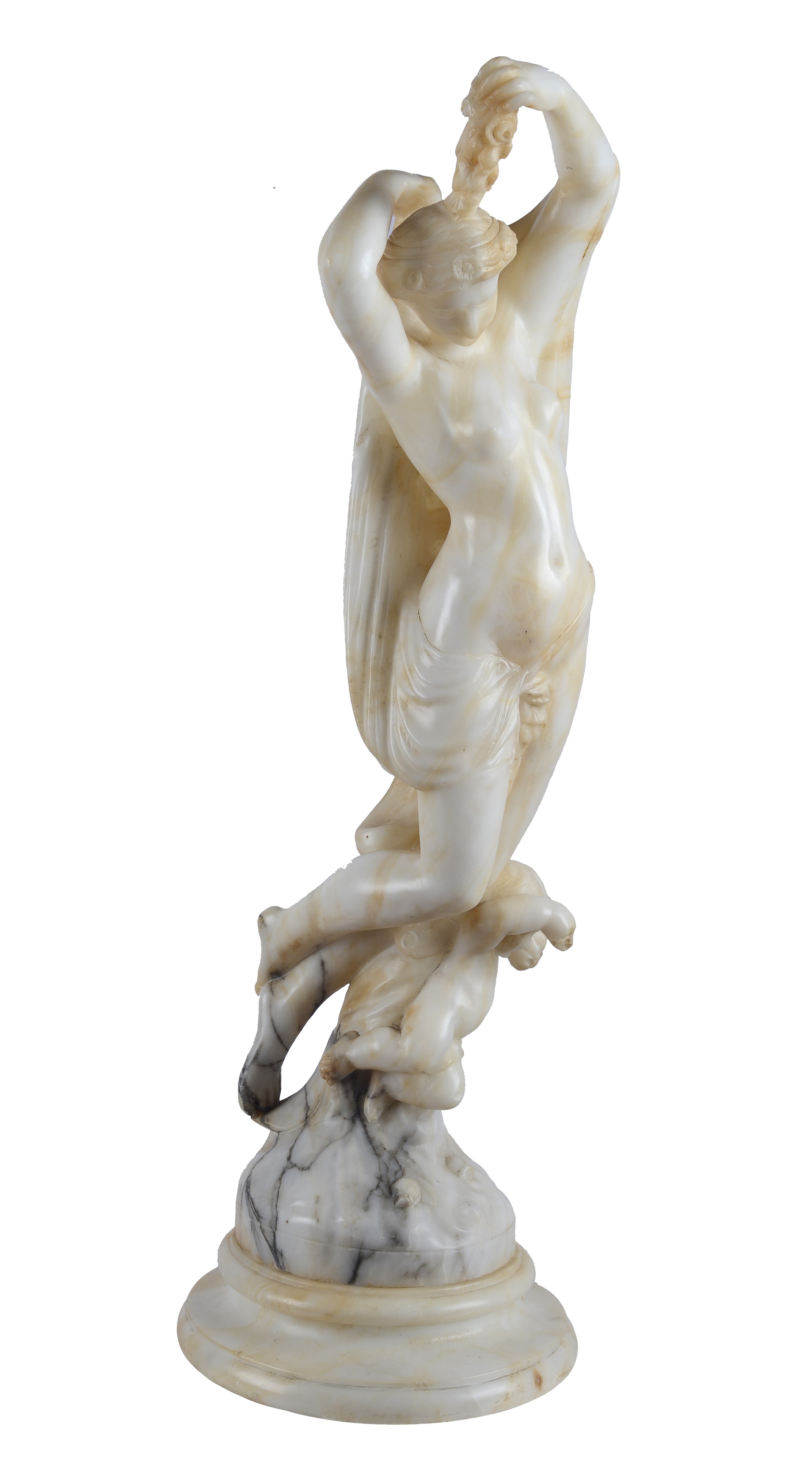 Anonimo, XIX Sec. - Anonimo, Venere e Cupido, scultura in alabastro