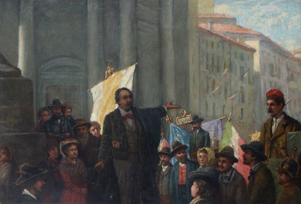 Attr. a Antonio Malchiodi - Ciceruacchio arringa la folla