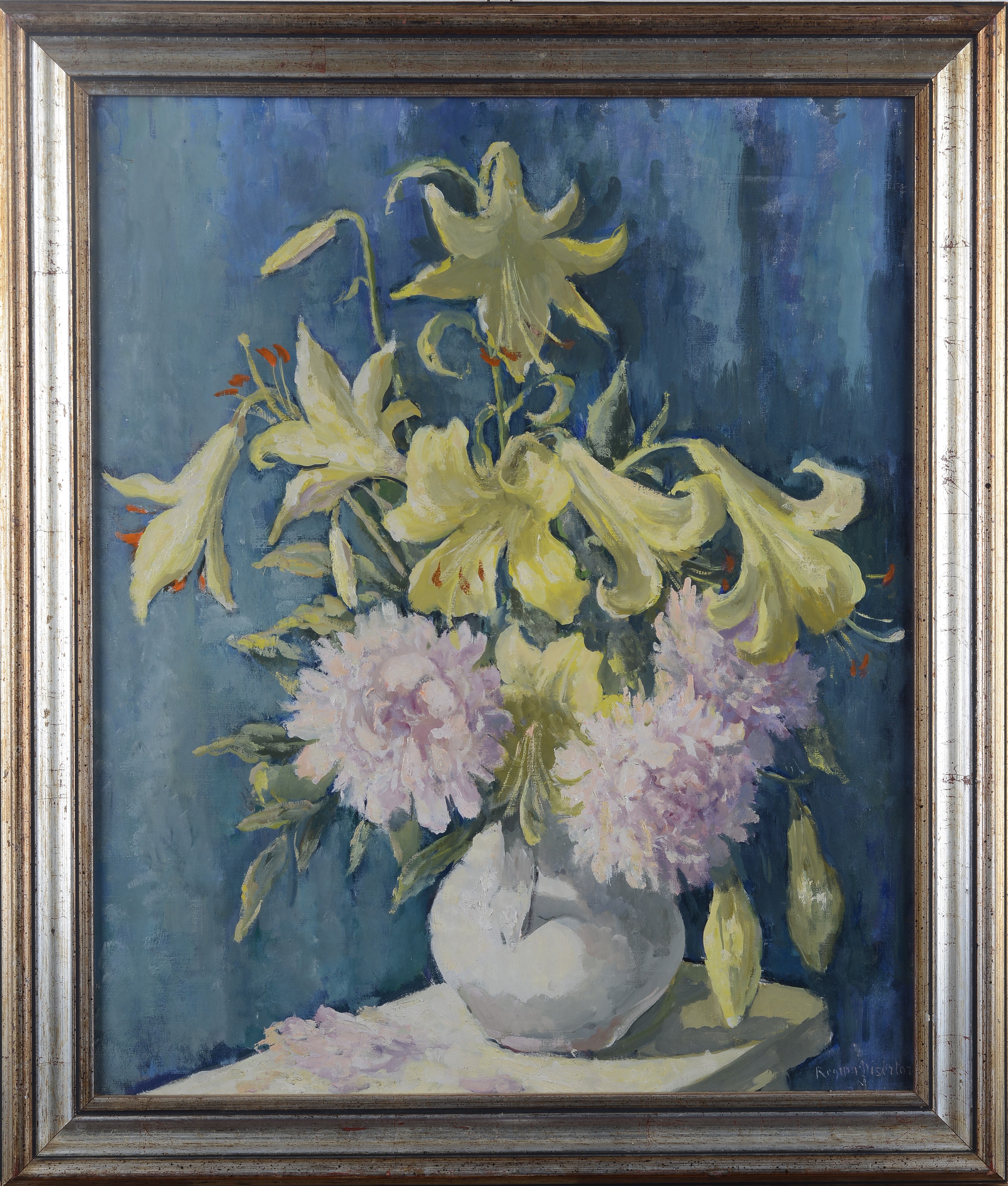 Regina Disertori - Vaso con fiori, olio su tela