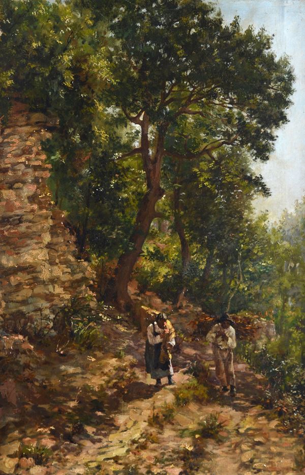 Ruggero Focardi - Paesaggio con contadini
