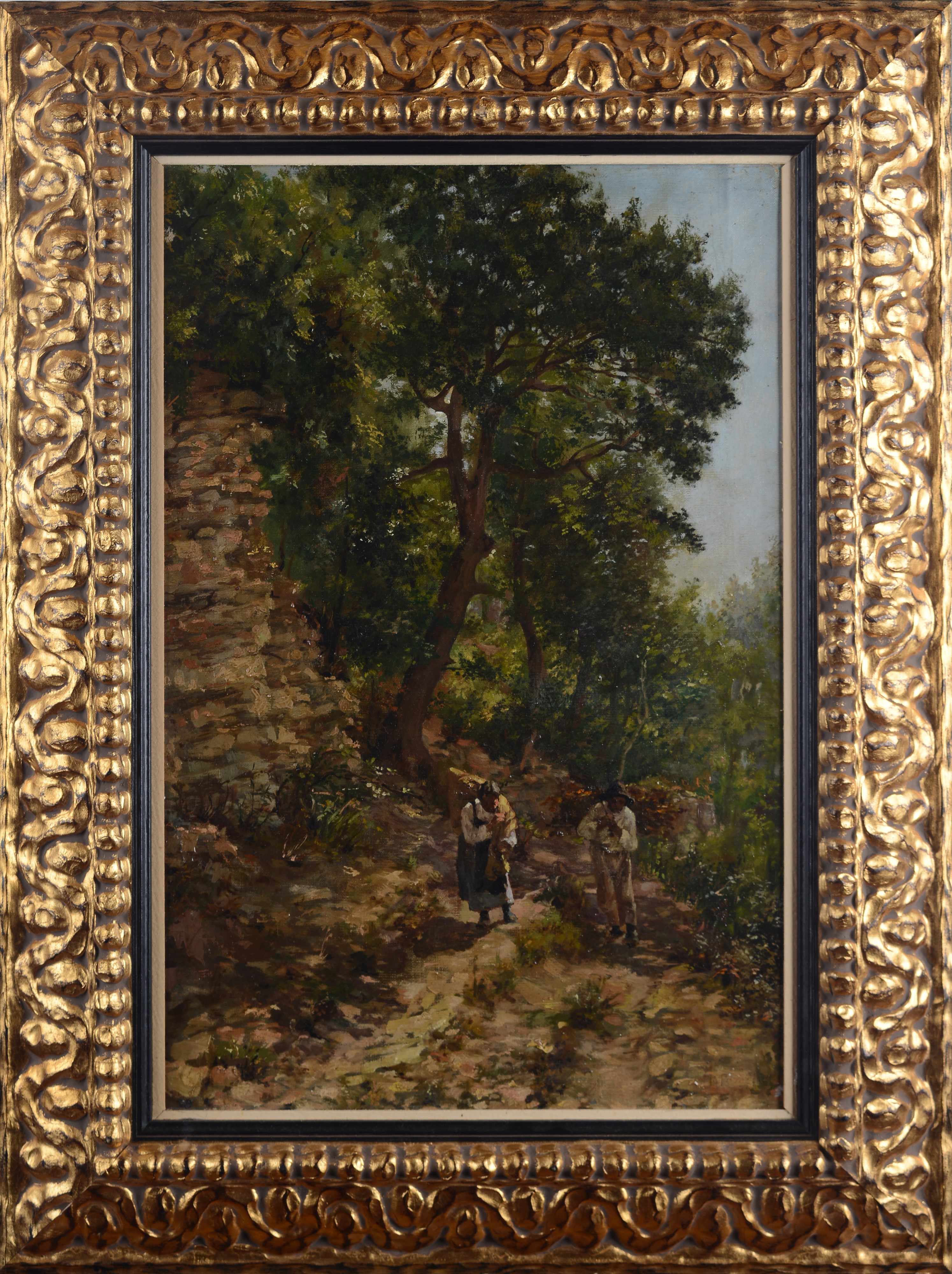 Ruggero Focardi - Paesaggio con contadini, olio su tela