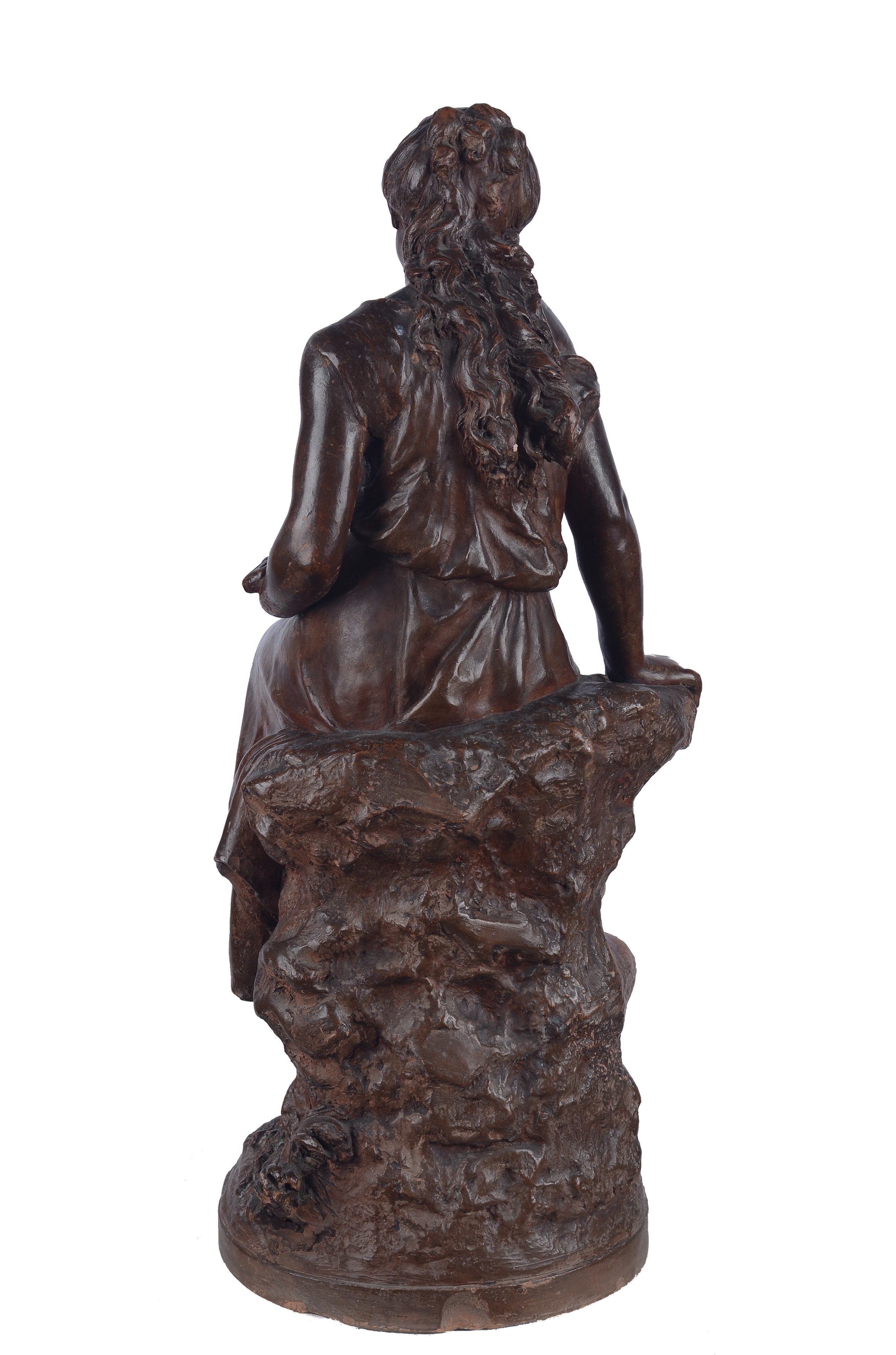 Auguste Moreau - Ragazza con mandolino, scultura in terracotta
