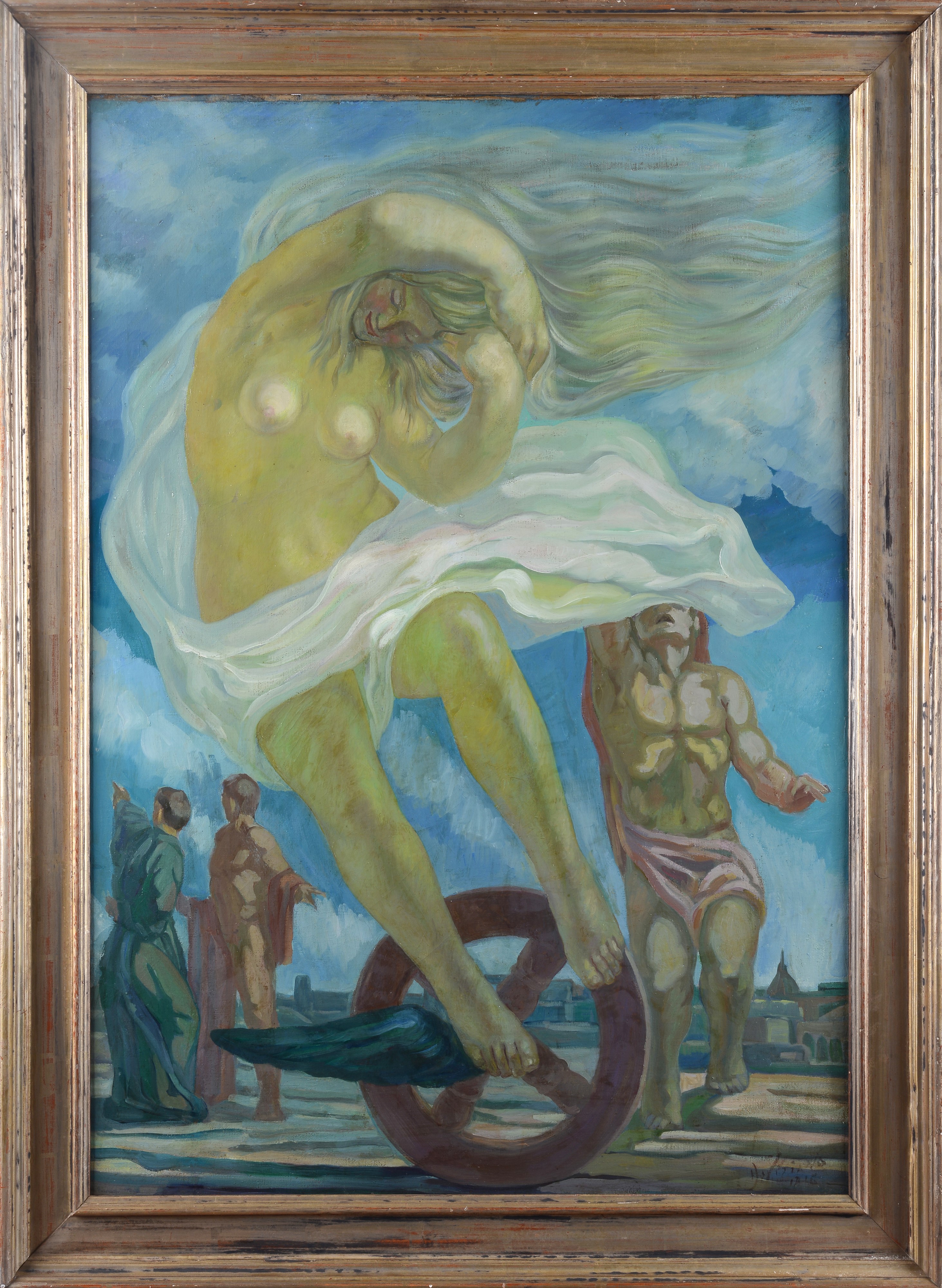 Anonimo, XX Sec. - Anonimo del XX secolo, Allegoria della fortuna, olio su tela (1916)