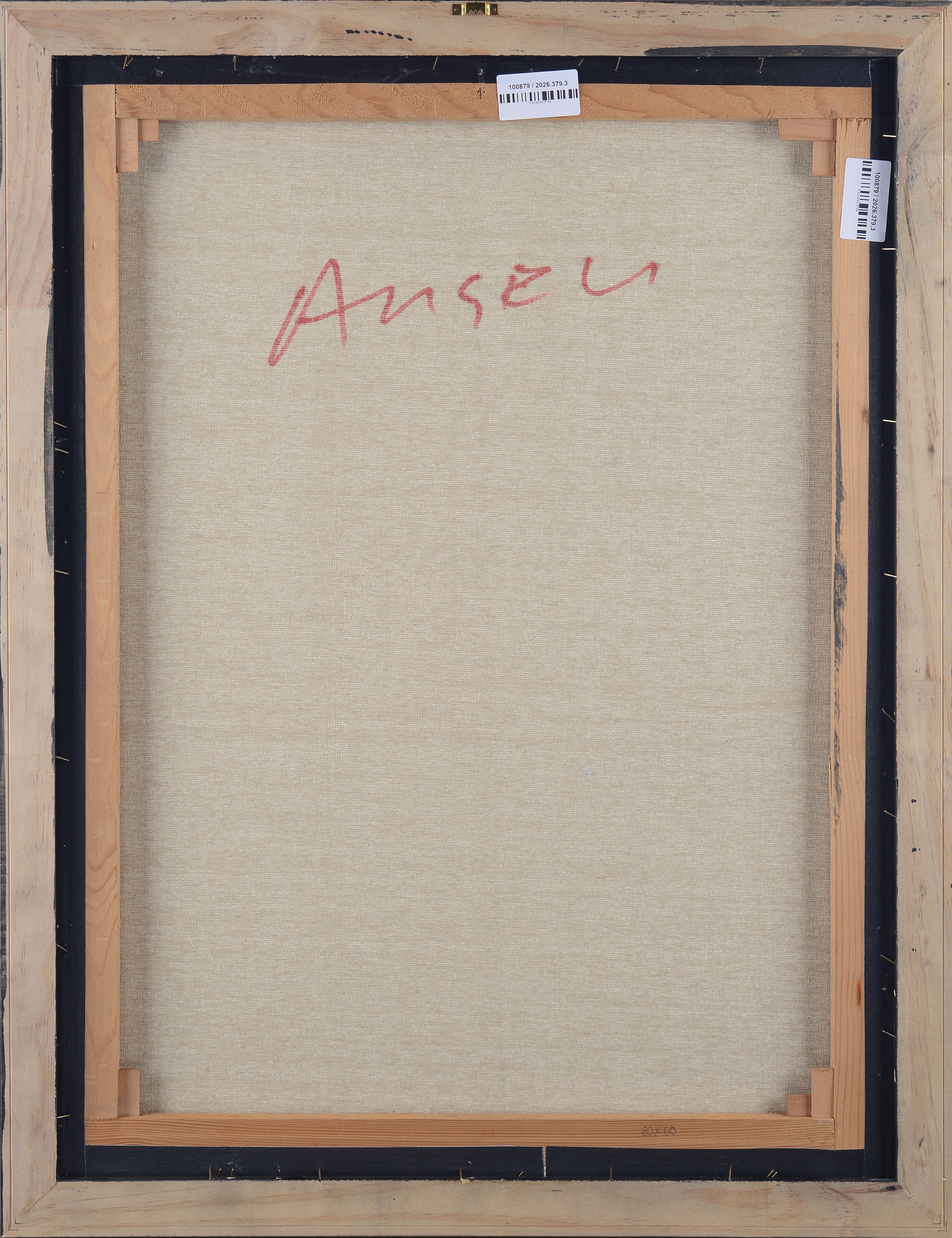 Franco Angeli - Souvenir, collage di carta di giornale e tecnica mista su tela