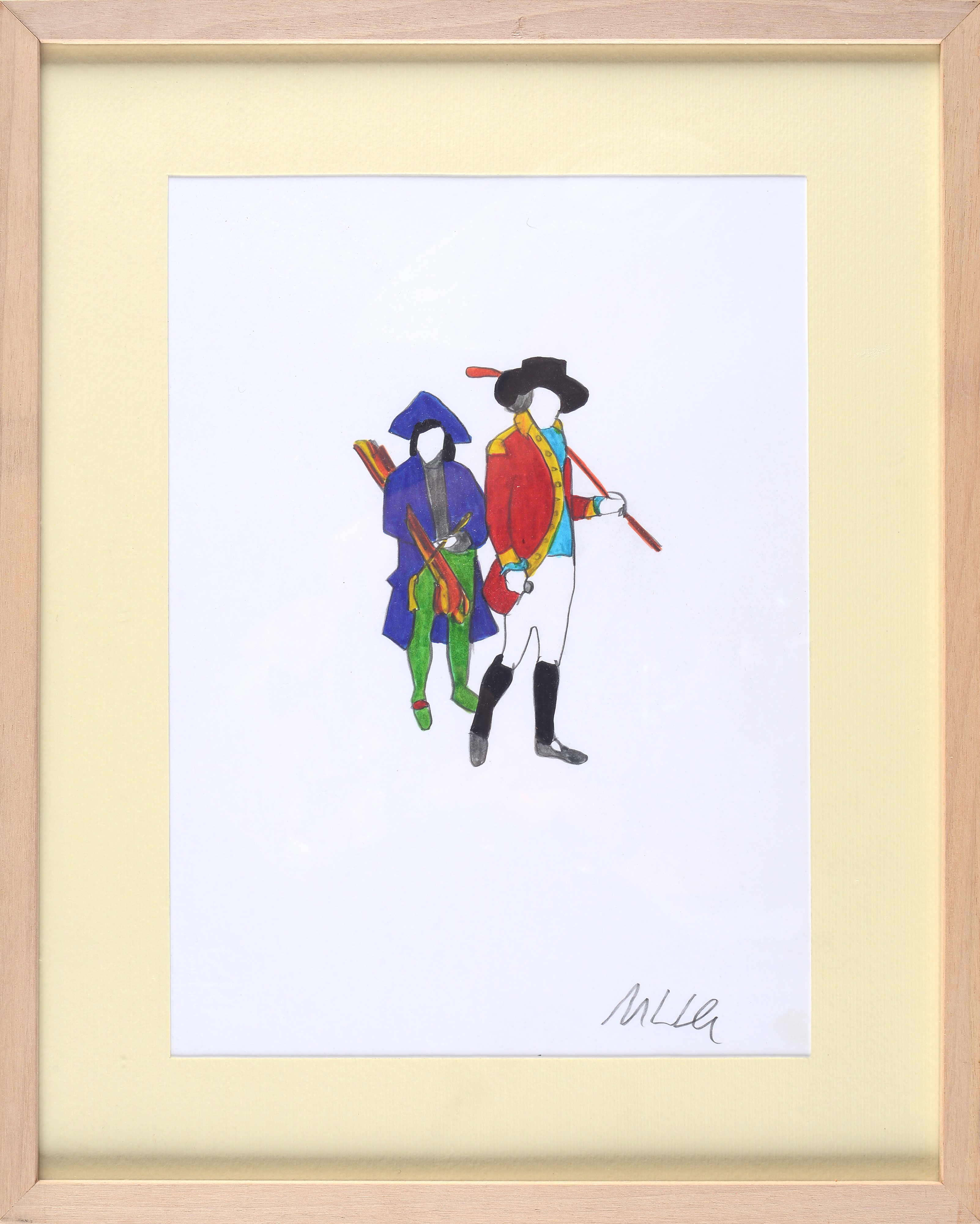 Marco Lodola - Senza titolo (disegno) – pennarelli e matita su carta