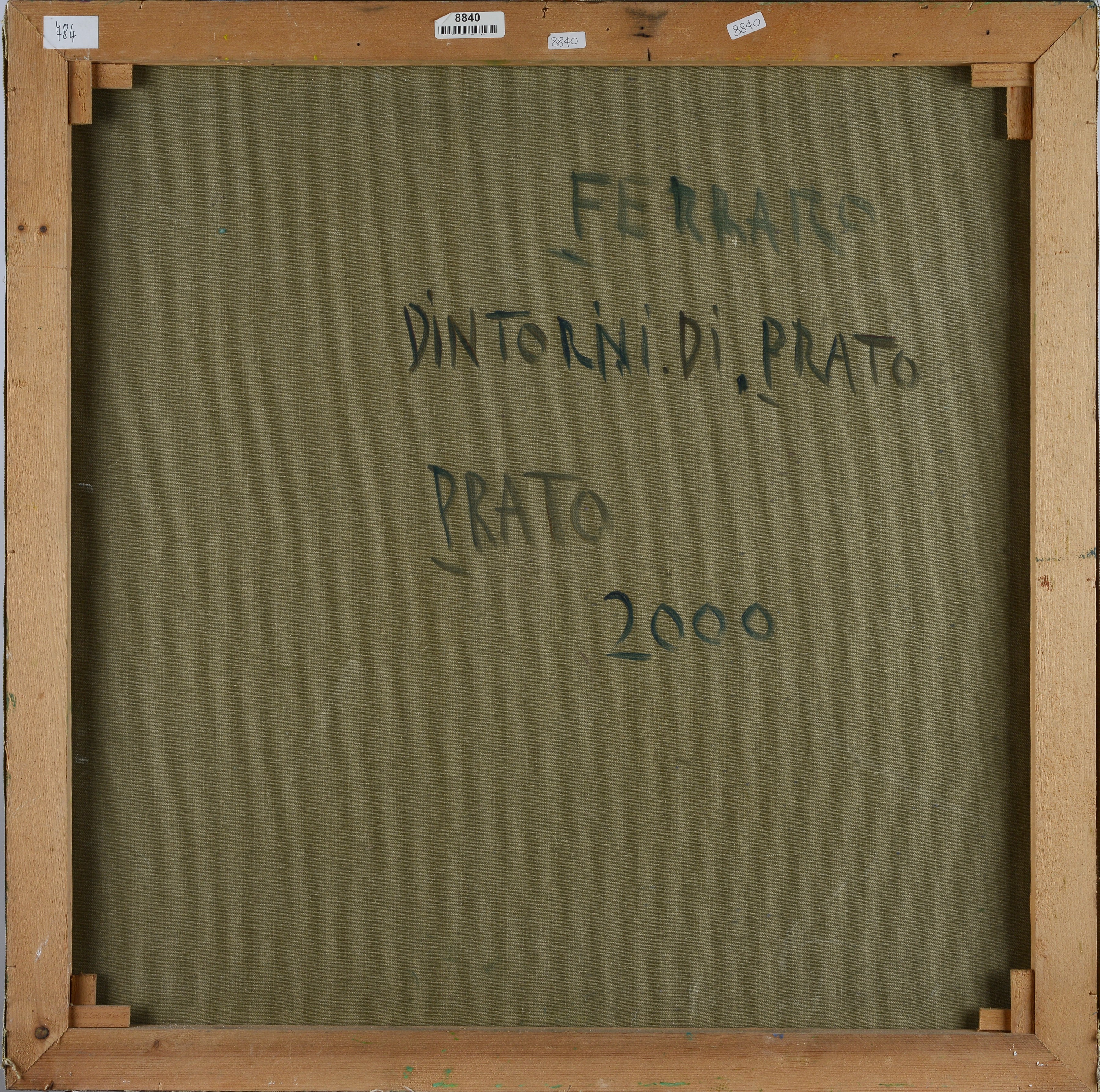 Franco Ferraro - Campagna pratese, olio su tela, 80x80 cm