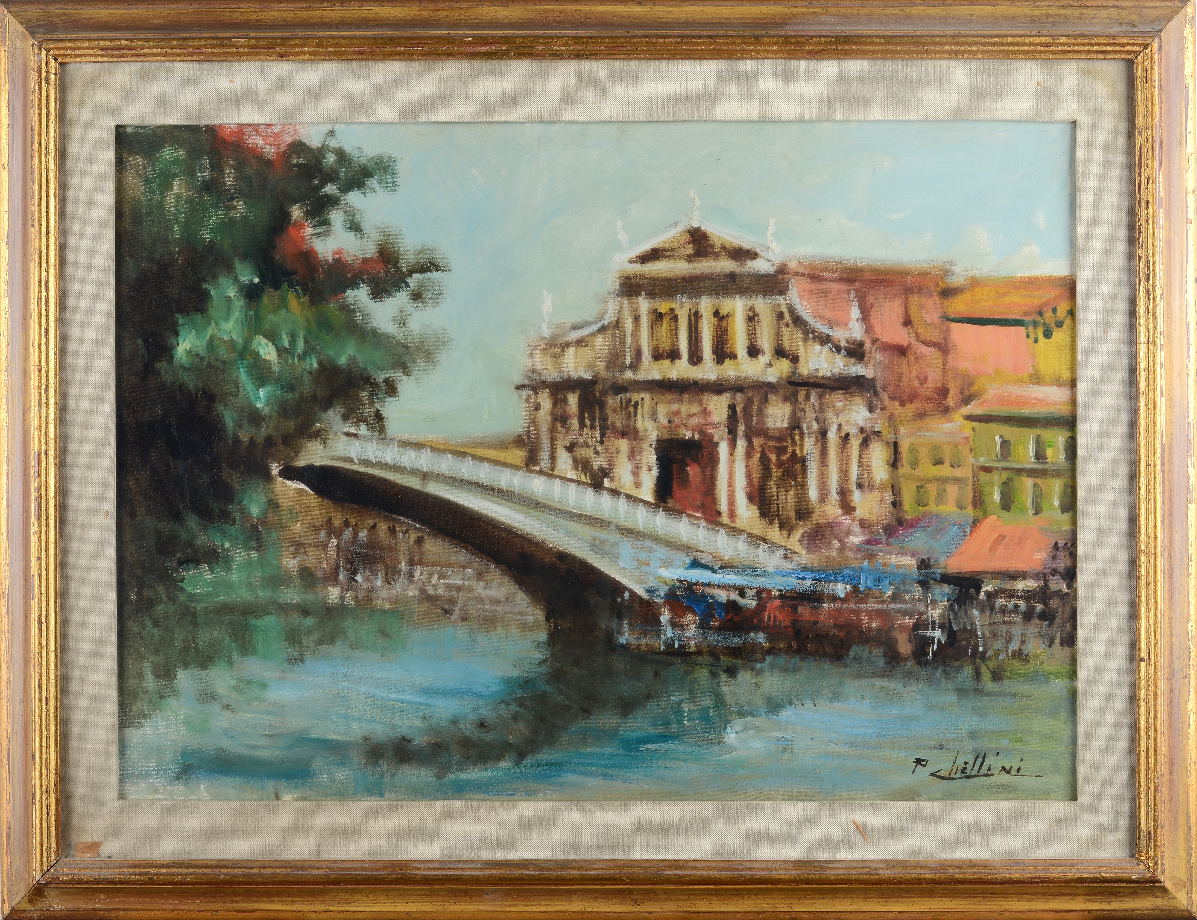 Paolo Chellini - Ponte a Venezia, olio su tela