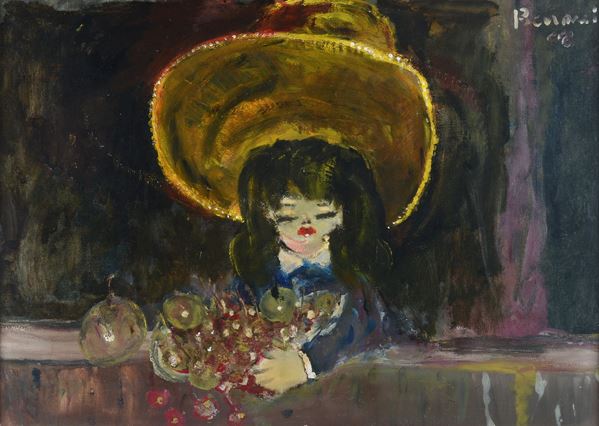 Franco Benocci - Ragazza con fiori