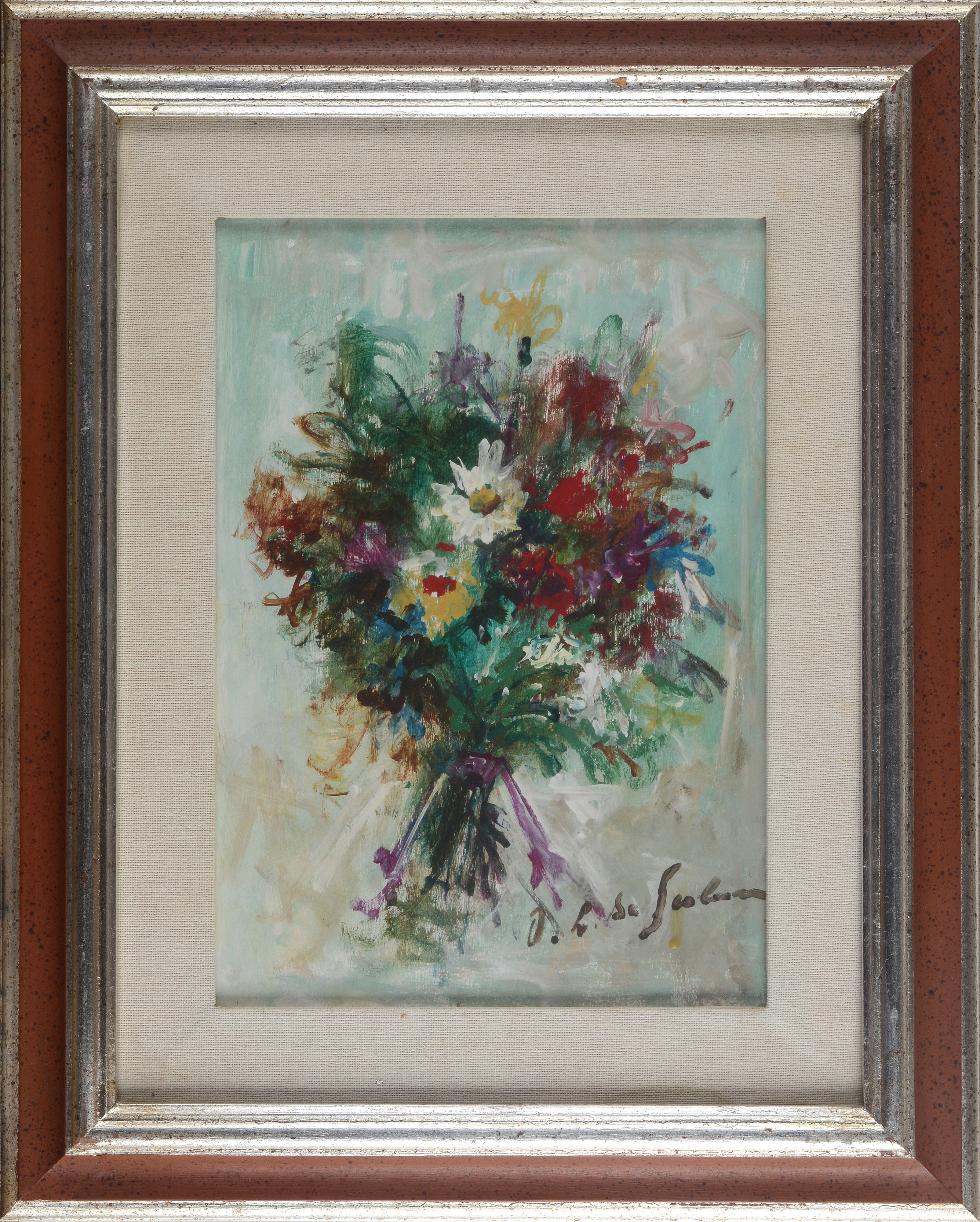 Osman Lorenzo De Scolari - Fiori, olio su tavola