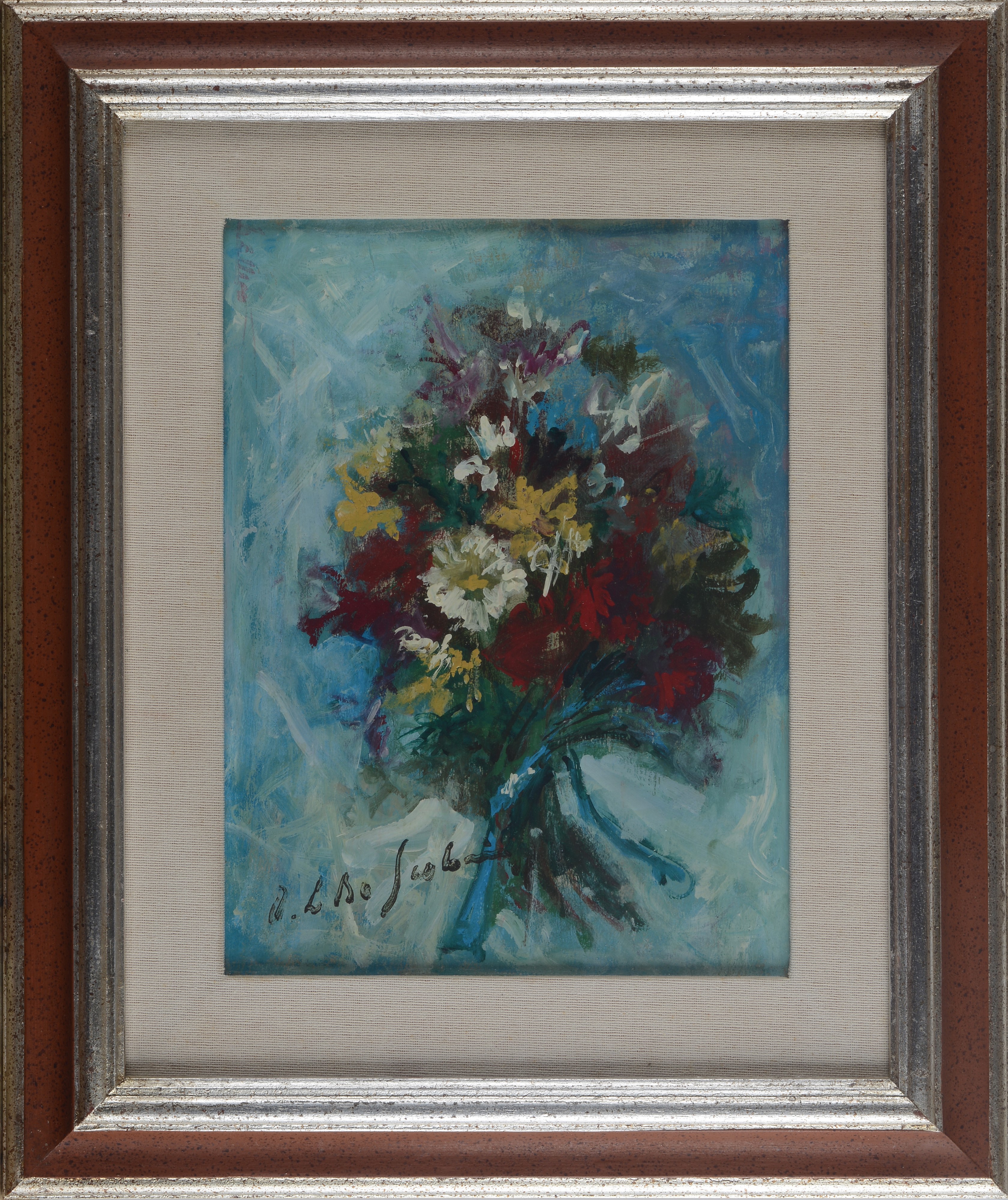Osman Lorenzo De Scolari - Fiori, olio su tavola