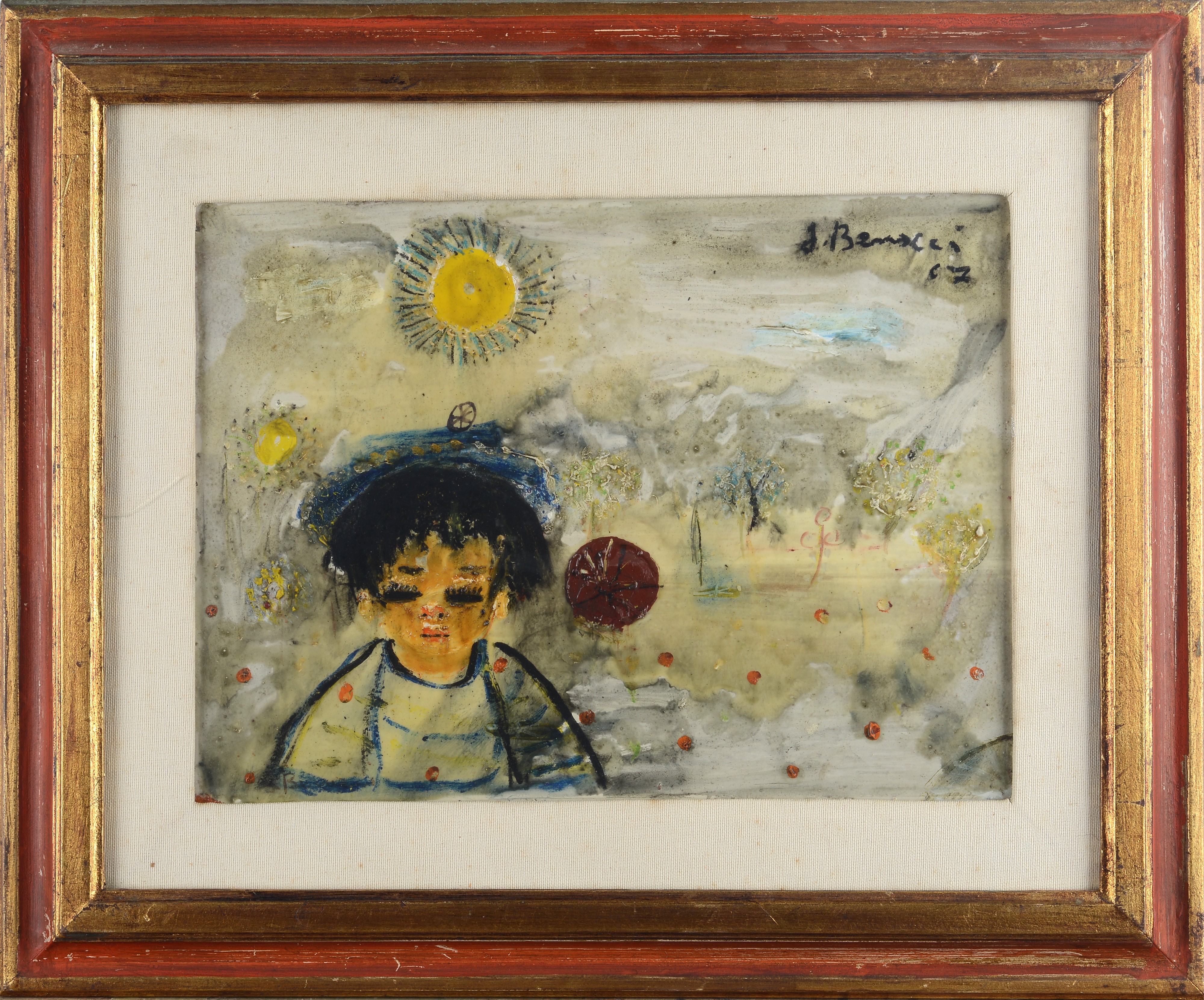 Franco Benocci - Figura, olio su faesite (1967)