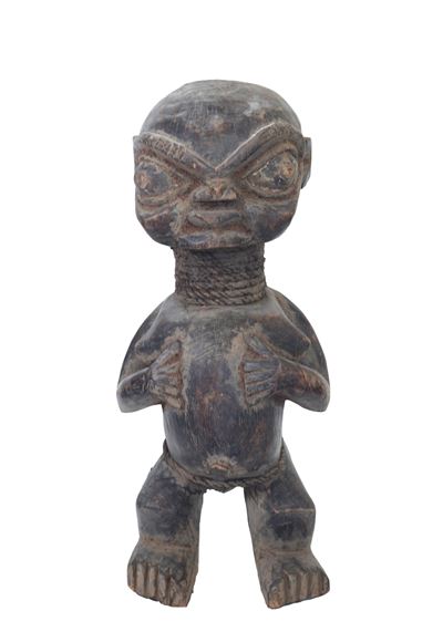 Scultura rituale Mambila, figura antropomorfa in legno intagliato (tadep), Africa occidentale, XX...